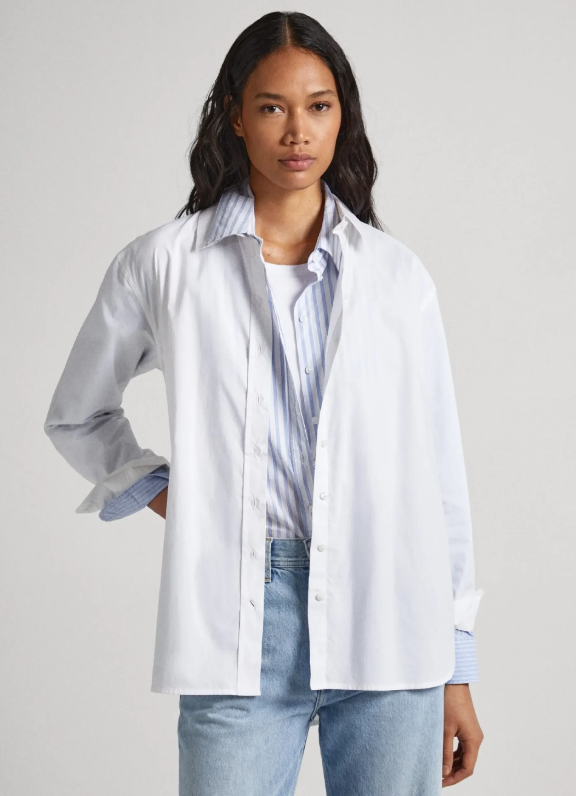 Mulher Pepe Jeans Camisas E Blusas>Camisa De Popelina Relaxed Fit
