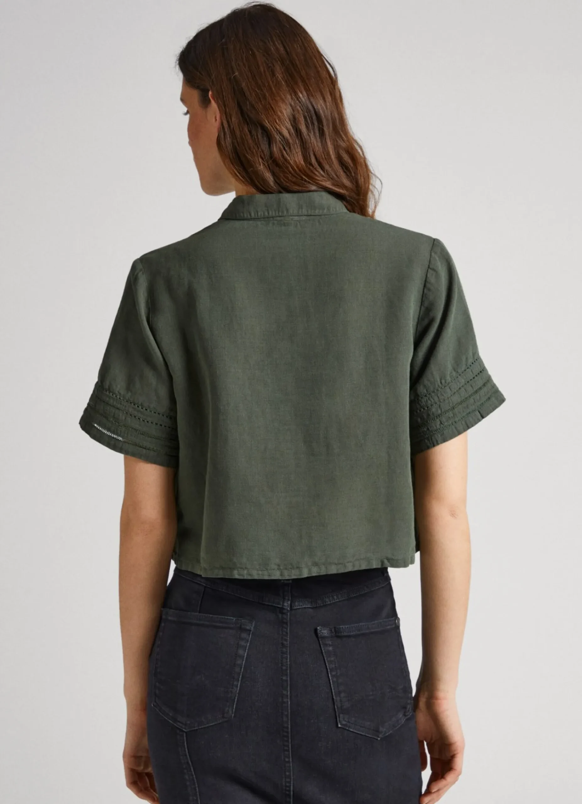 Mulher Pepe Jeans Camisas E Blusas>Camisa Manga Curta Detalhes Abertos