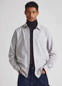 Homem Pepe Jeans Camisas>Camisa Oxford As Riscas