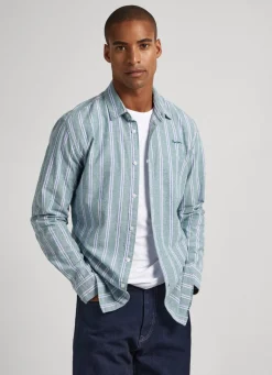 Homem Pepe Jeans Camisas>Camisa Oxford As Riscas