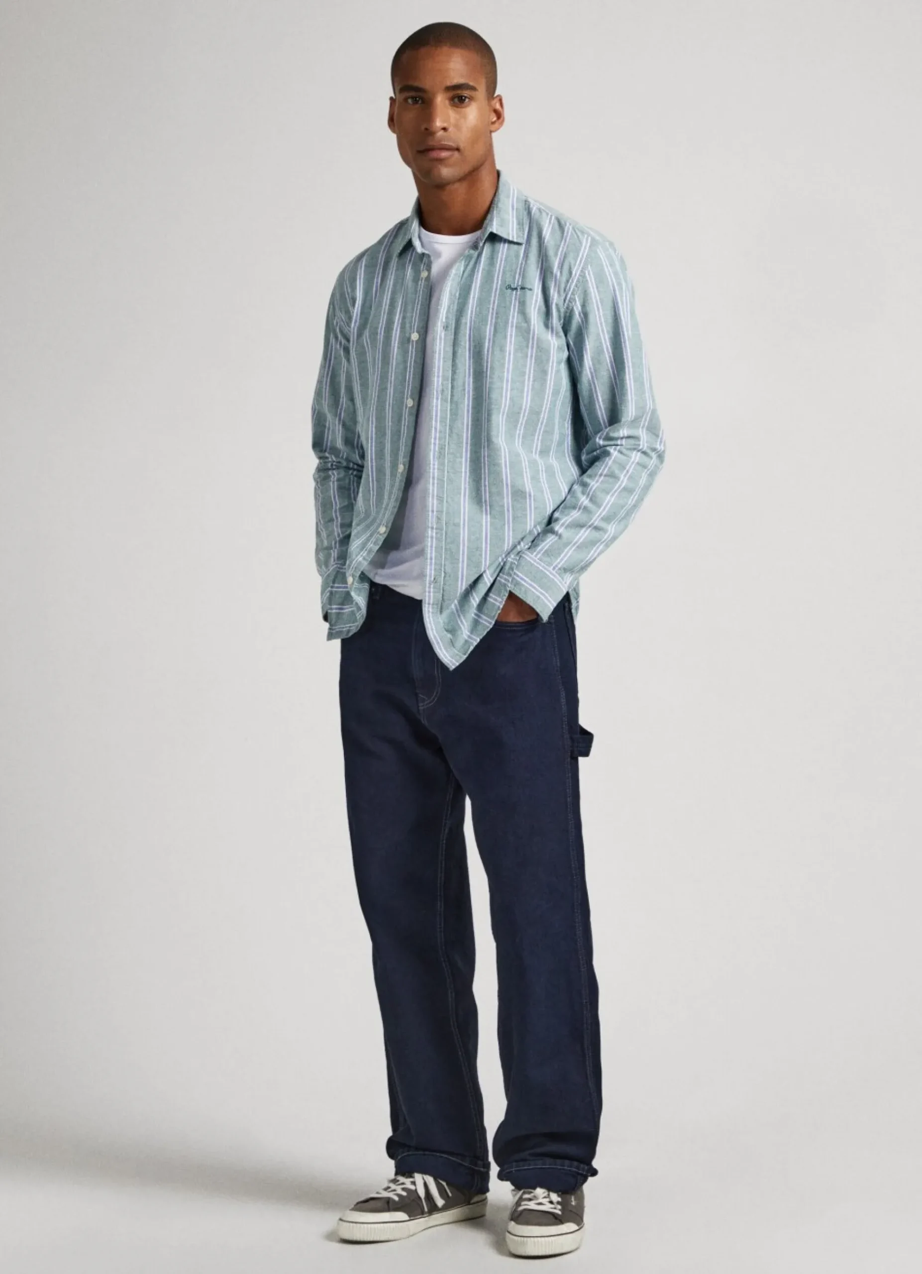 Homem Pepe Jeans Camisas>Camisa Oxford As Riscas