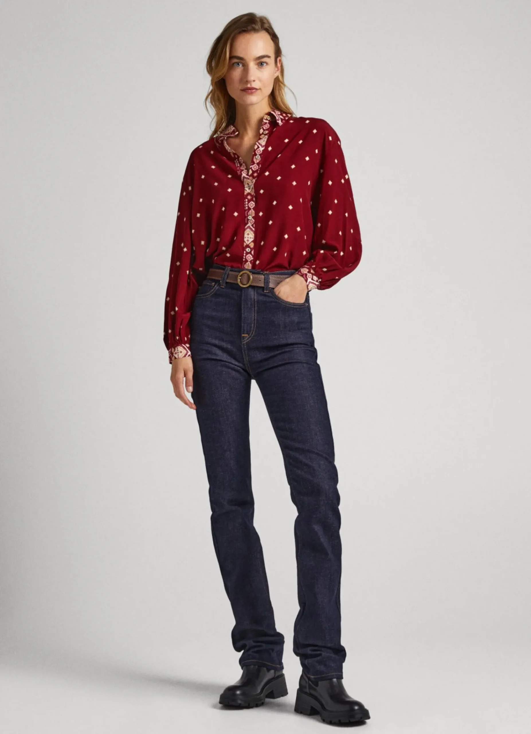 Mulher Pepe Jeans Camisas E Blusas>Camisa Padrao As Bolinhas