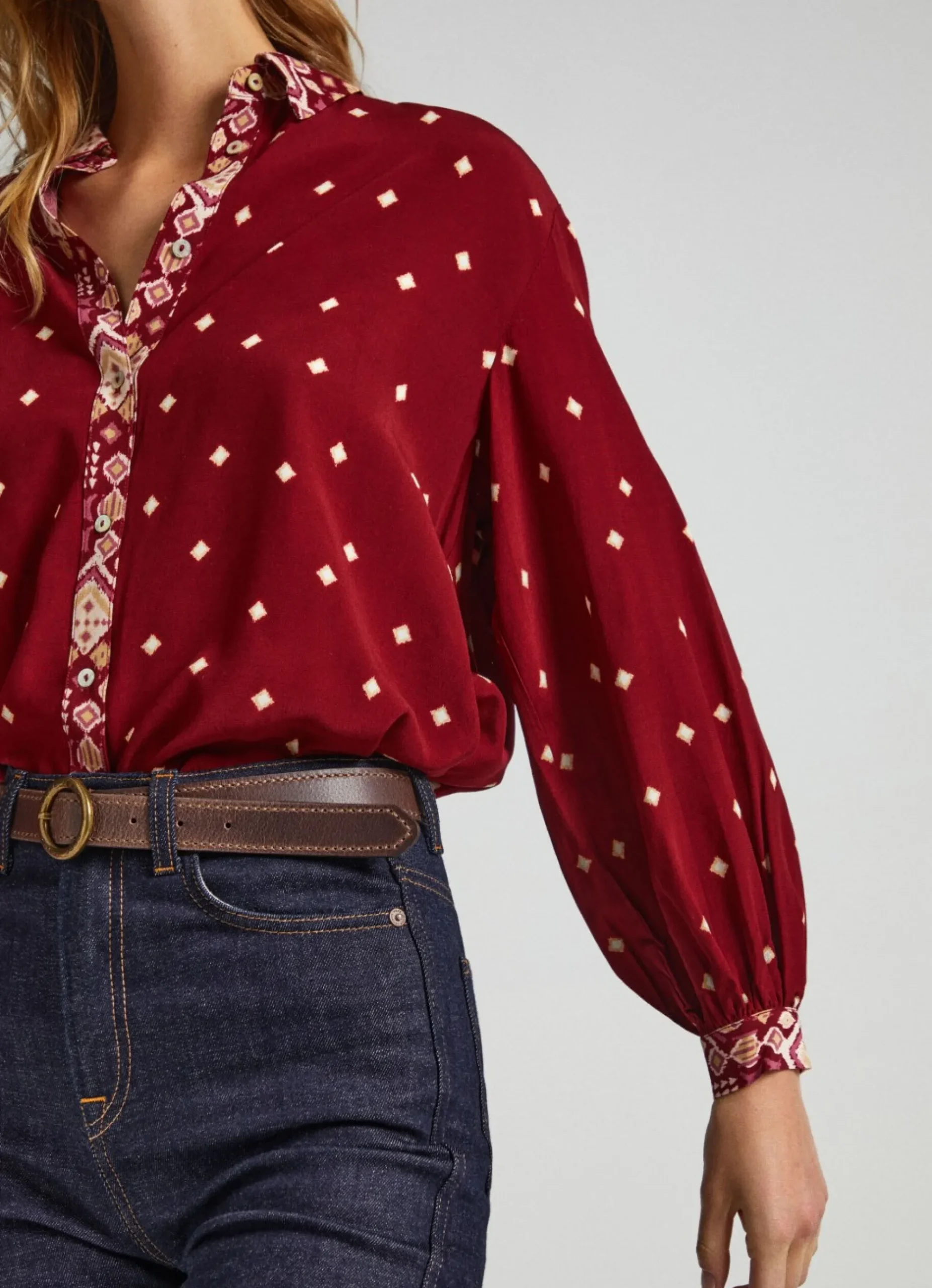 Mulher Pepe Jeans Camisas E Blusas>Camisa Padrao As Bolinhas