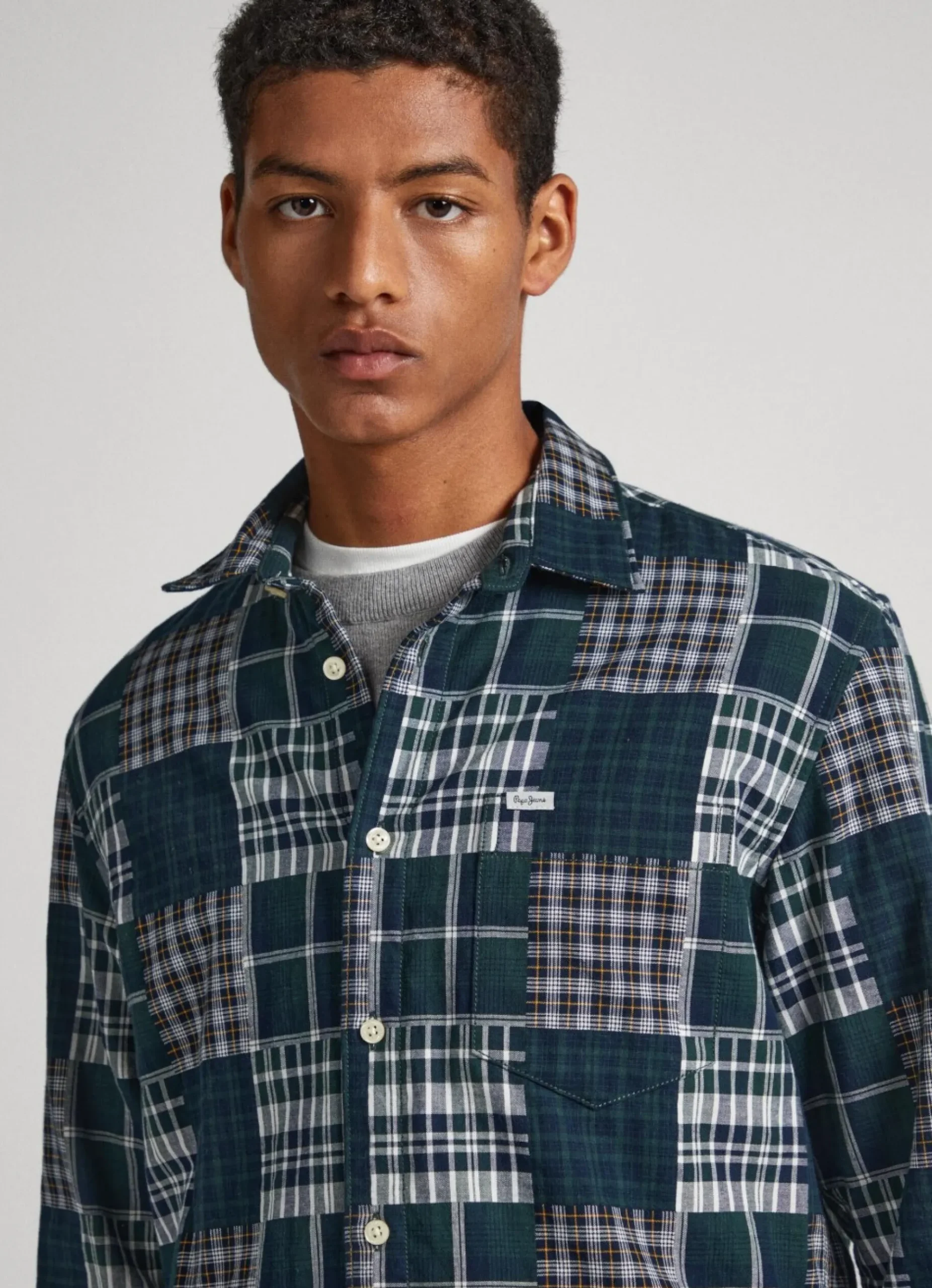 Homem Pepe Jeans Camisas>Camisa Patchwork Regular Fit
