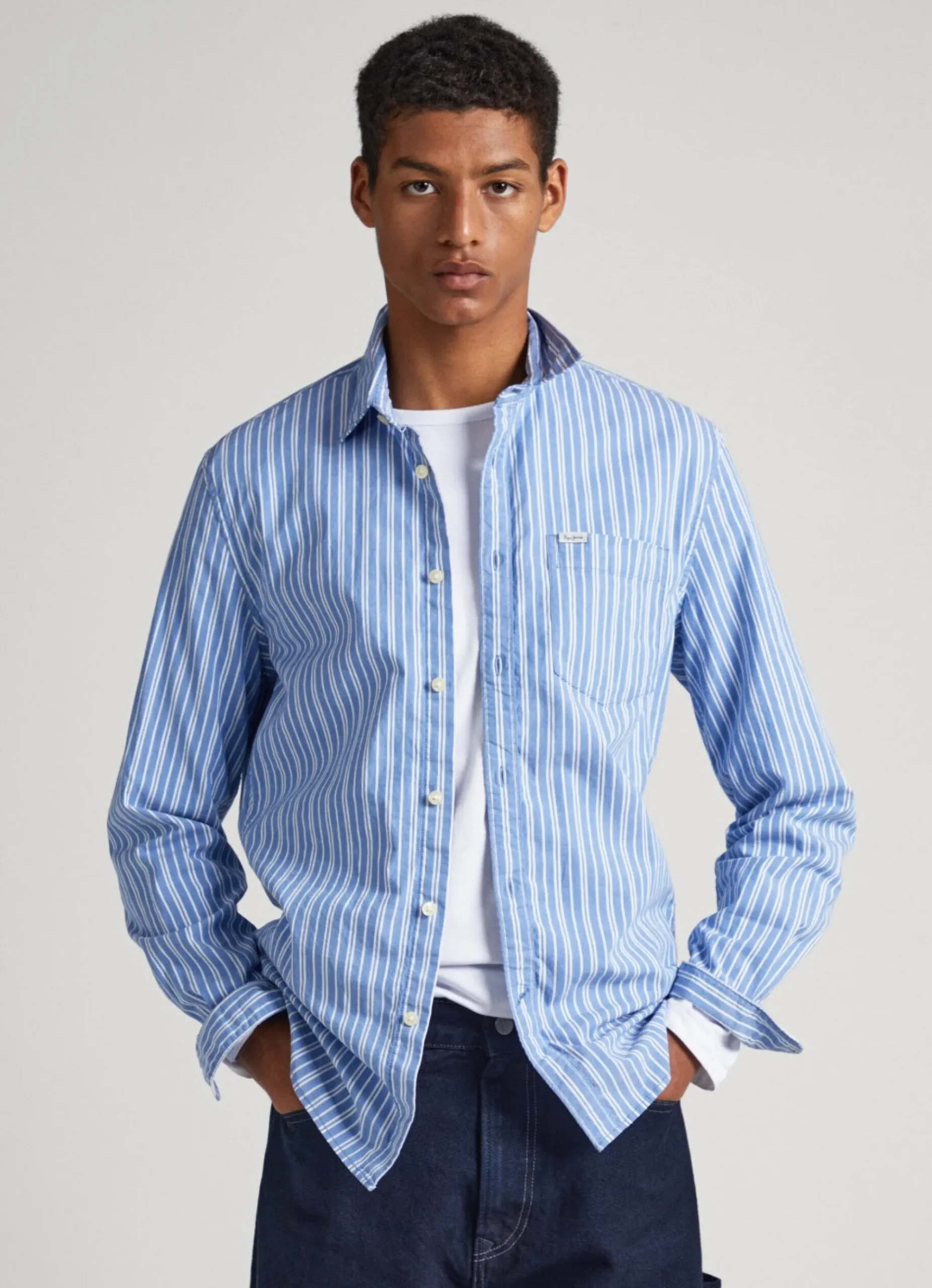 Homem Pepe Jeans Camisas>Camisa Popelina As Riscas