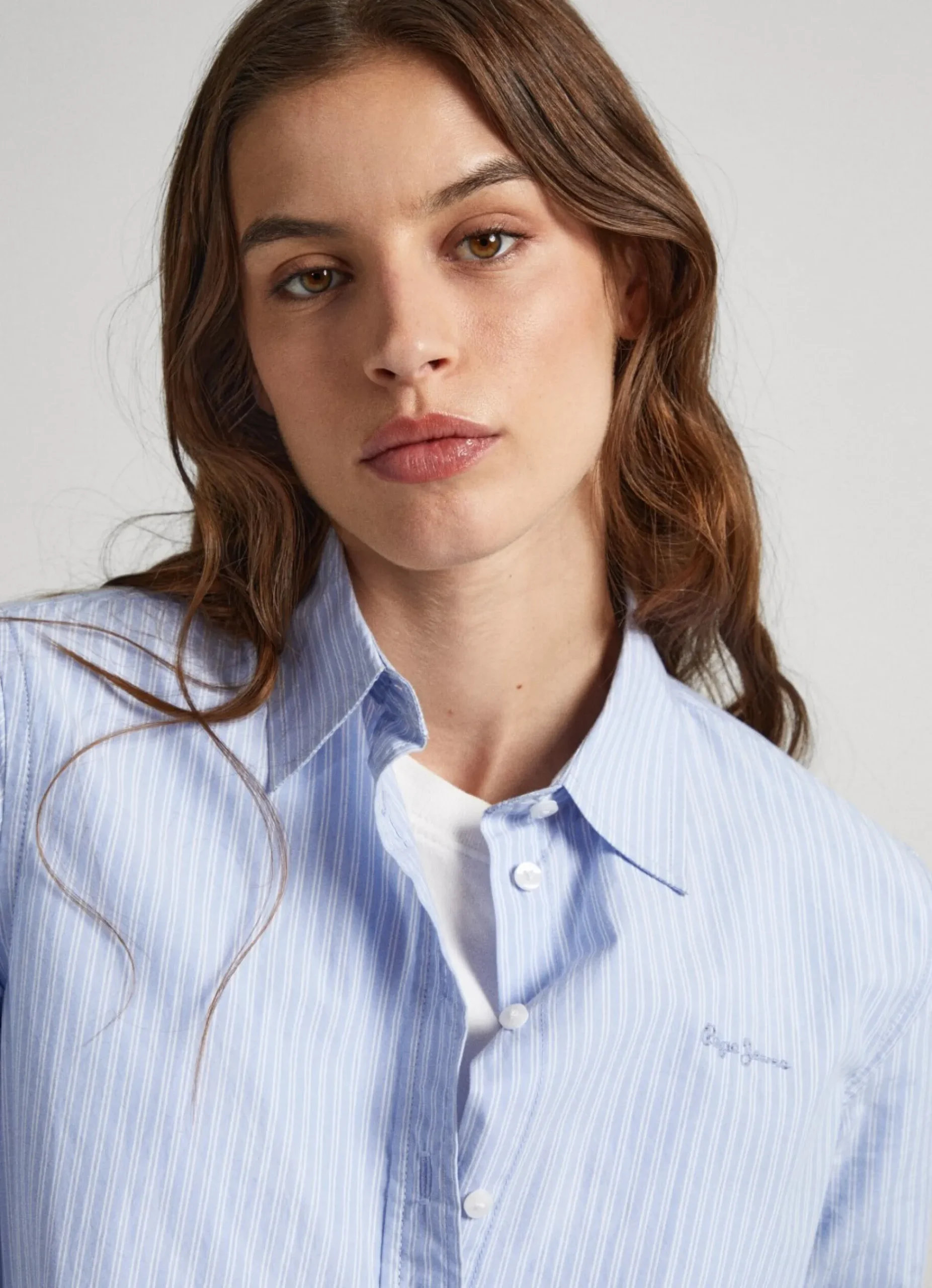 Mulher Pepe Jeans Camisas E Blusas>Camisa Popelina As Riscas