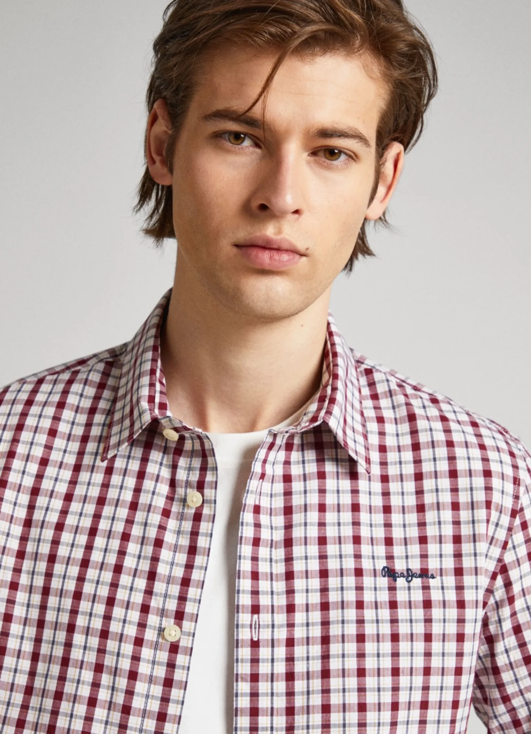 Homem Pepe Jeans Camisas>Camisa Popelina Xadrez Slim Fit