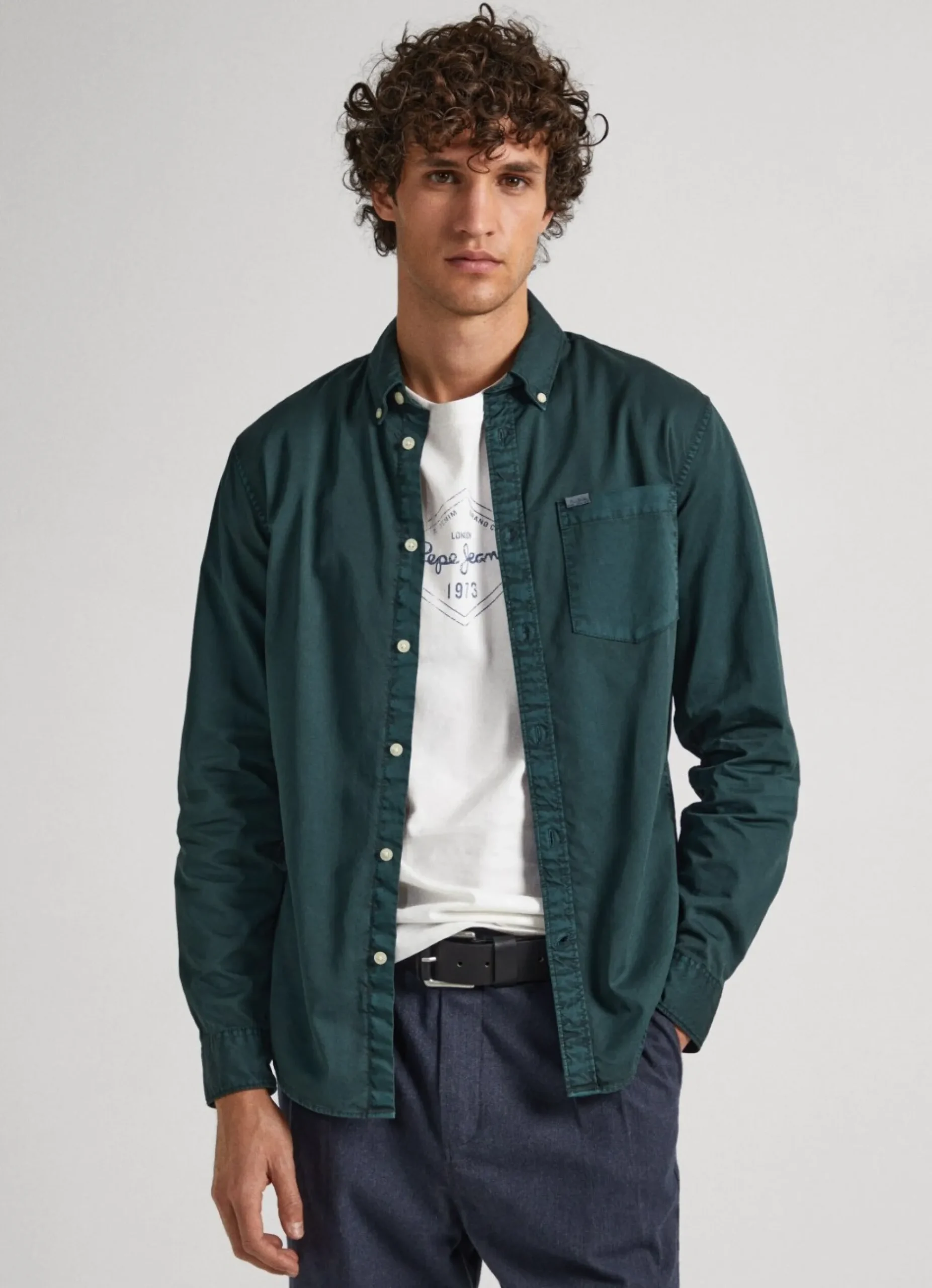 Homem Pepe Jeans Camisas>Camisa Sarja Algodao Regular Fit