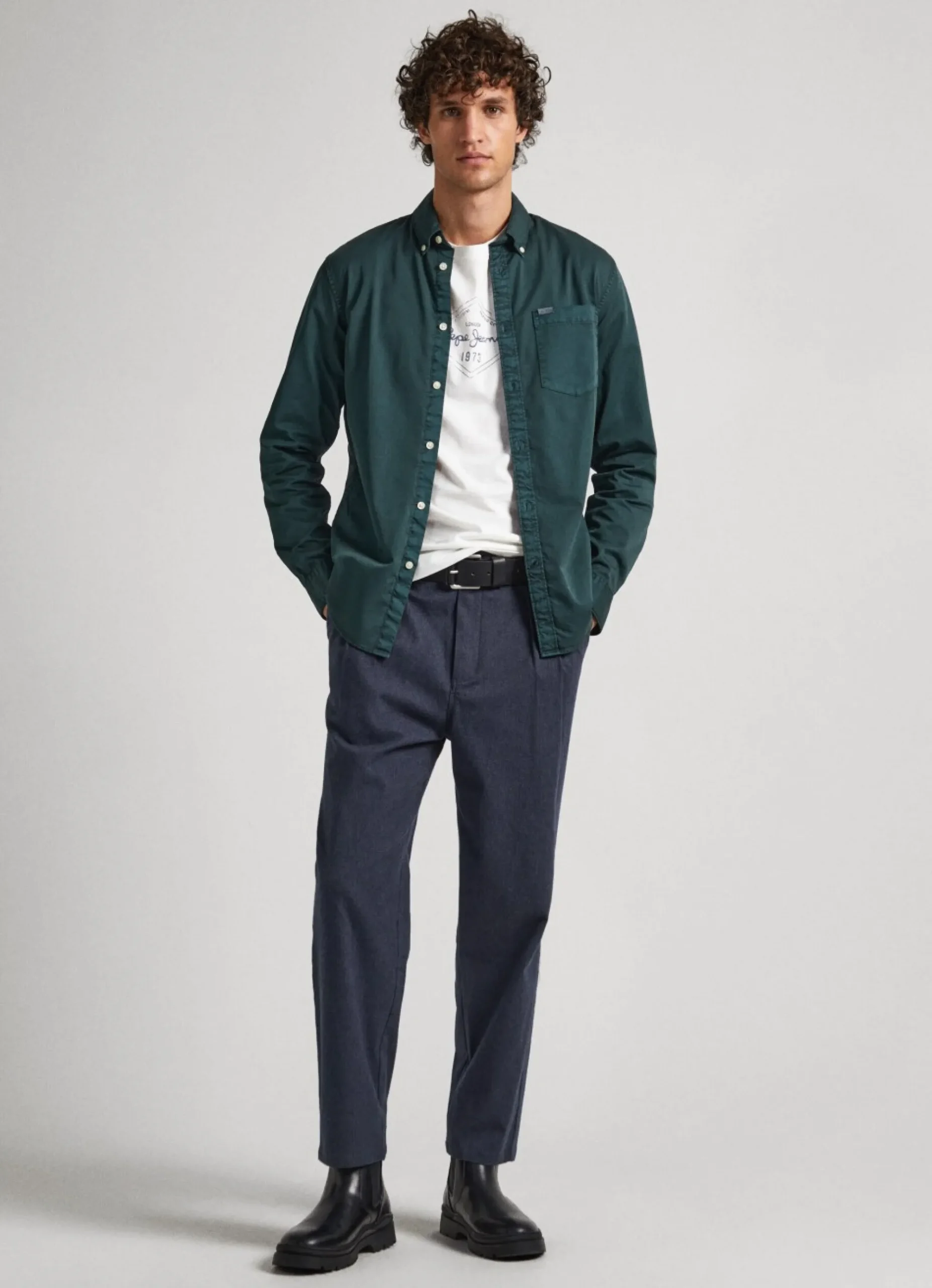 Homem Pepe Jeans Camisas>Camisa Sarja Algodao Regular Fit