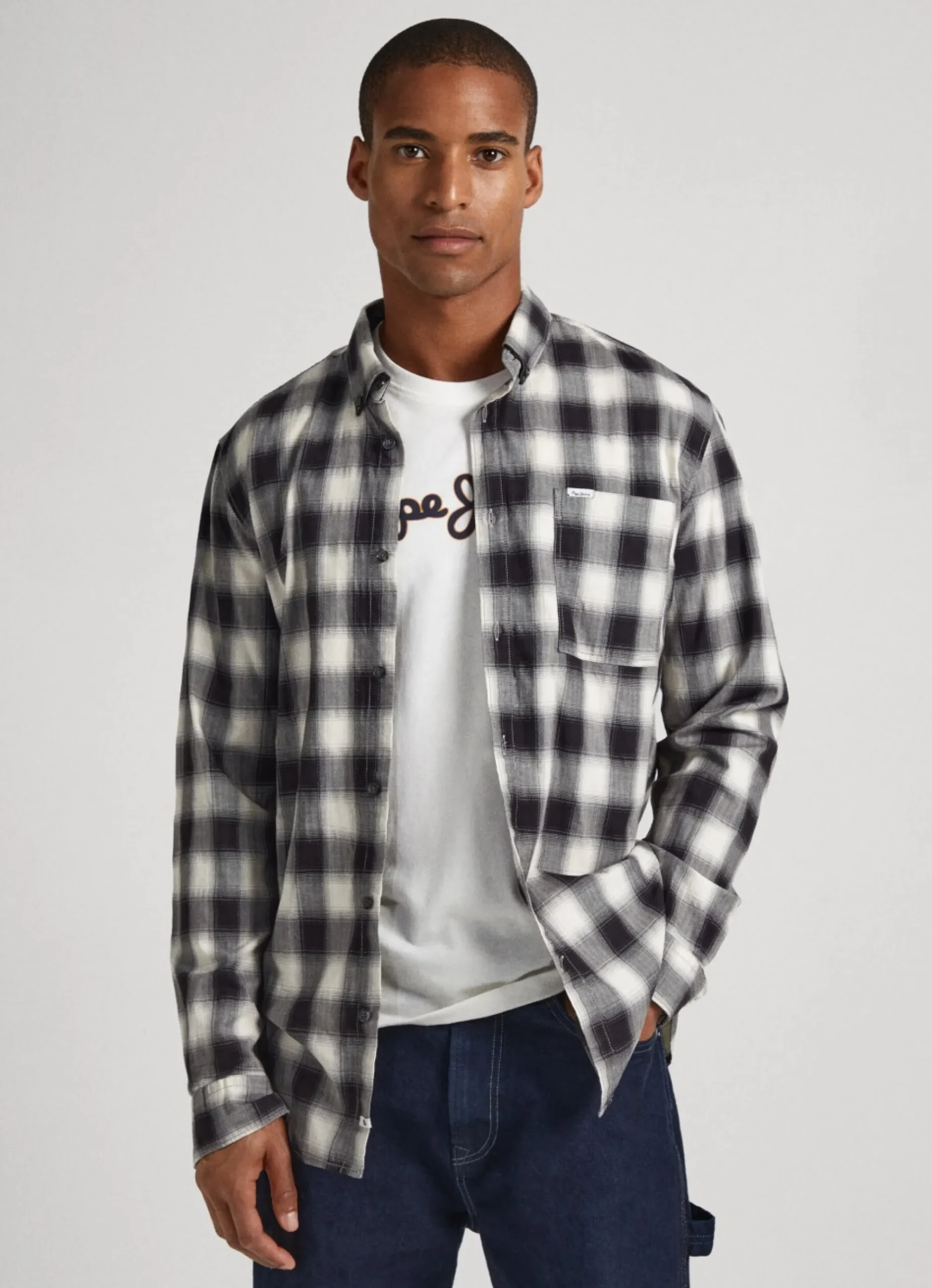 Homem Pepe Jeans Camisas>Camisa Xadrez De Algodao