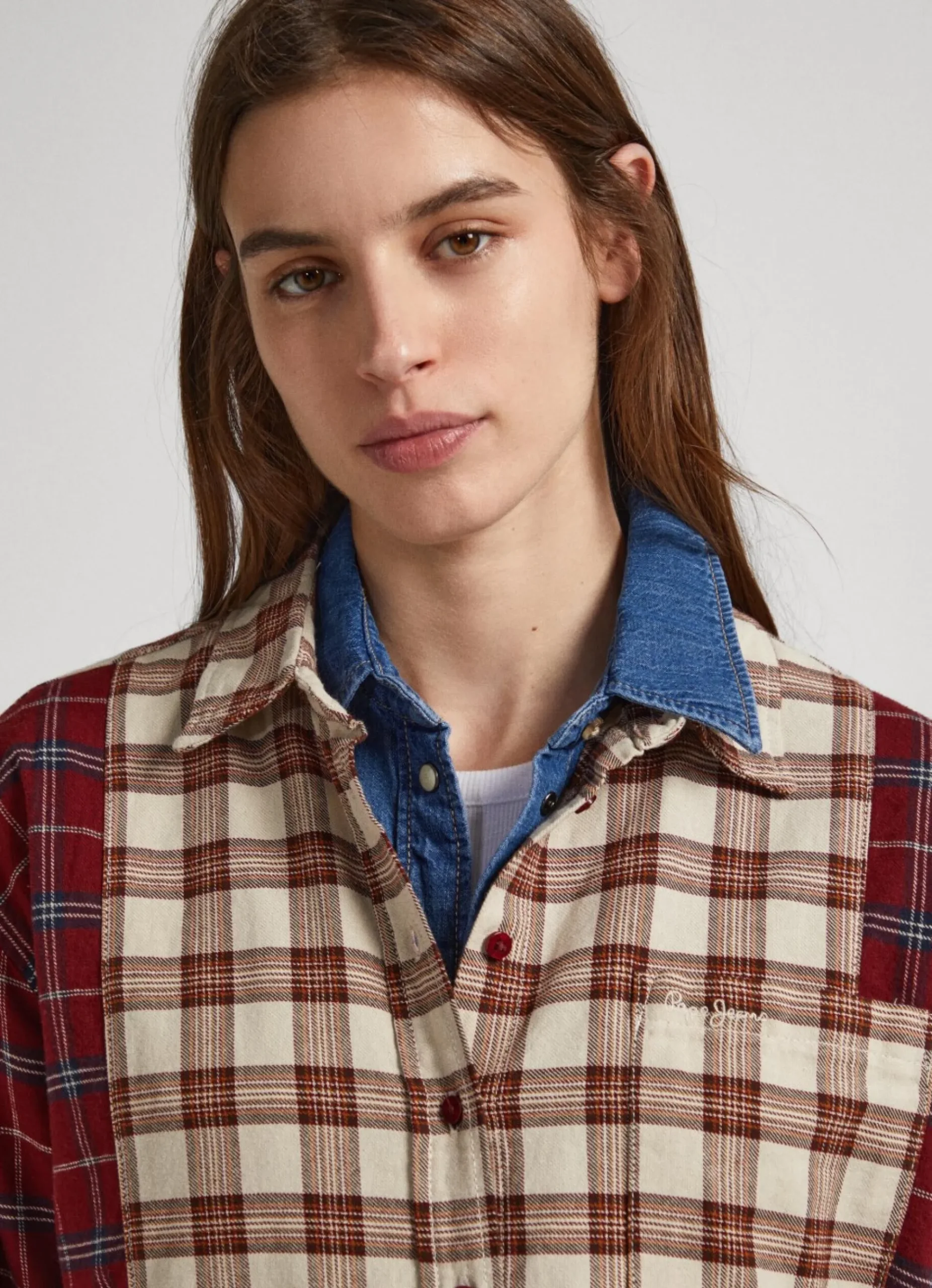 Mulher Pepe Jeans Camisas E Blusas>Camisa Xadrez Relaxed Fit