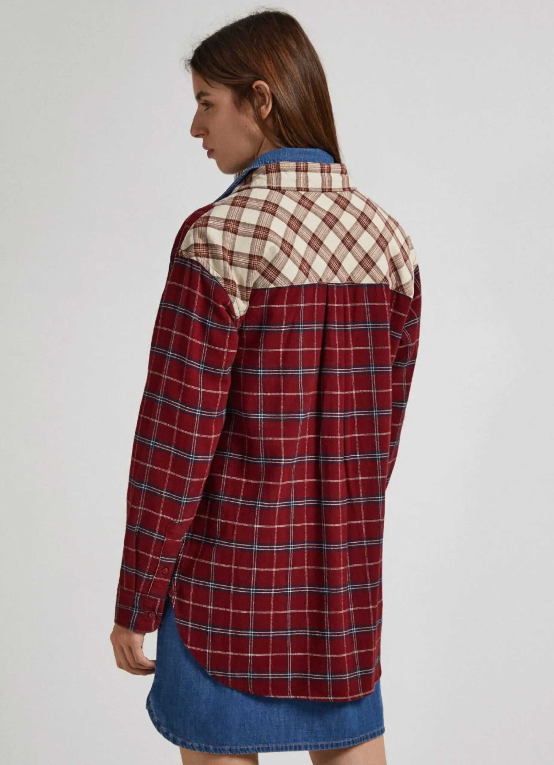 Mulher Pepe Jeans Camisas E Blusas>Camisa Xadrez Relaxed Fit