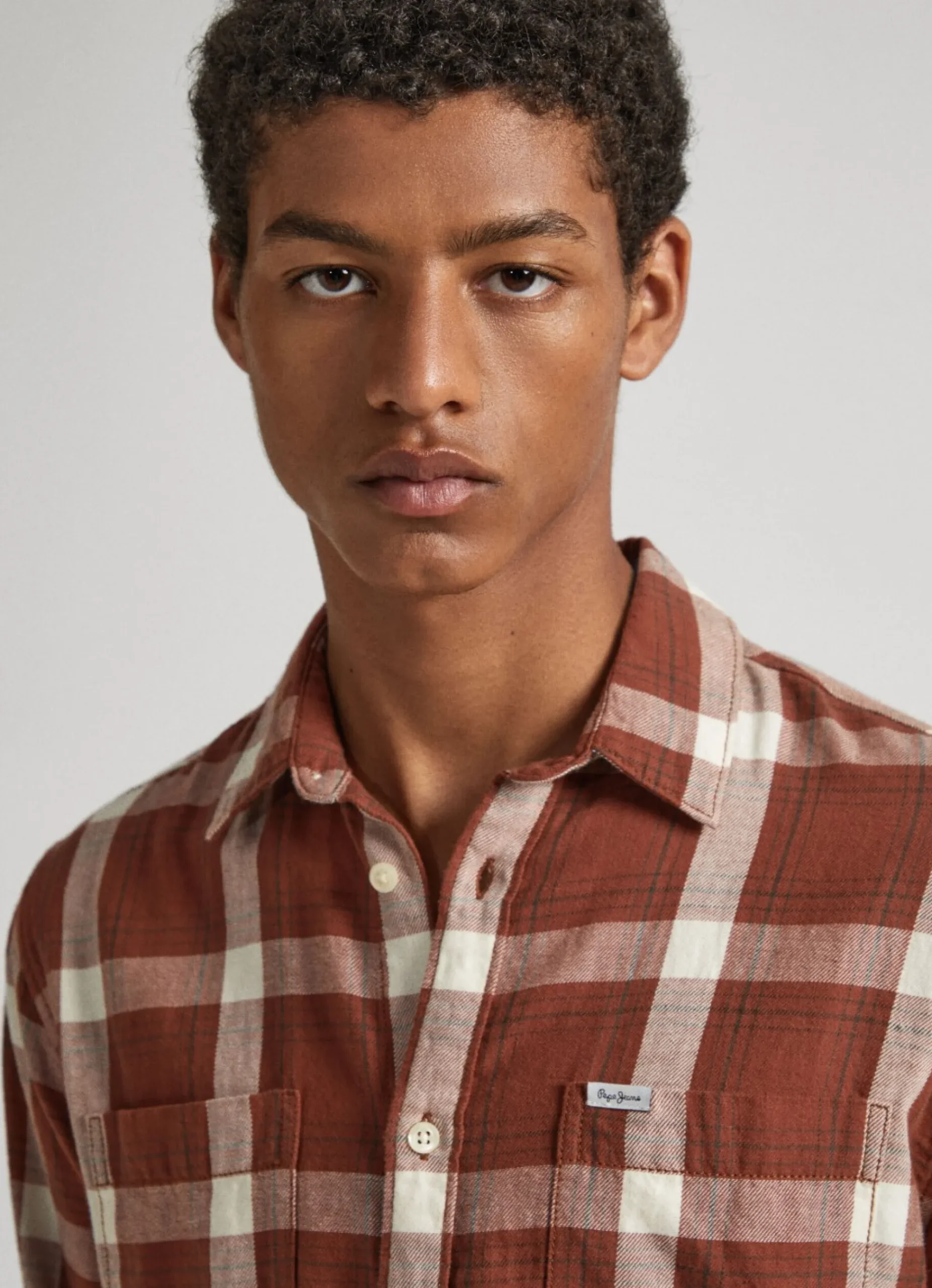 Homem Pepe Jeans Camisas>Camisa Xadrez Sarja Algodao