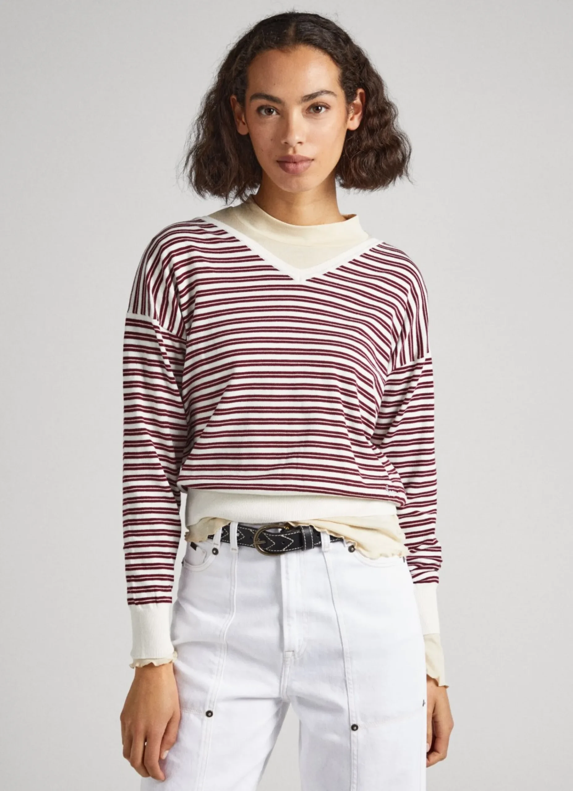 Mulher Pepe Jeans Malhas E Cardigans>Camisola Algodao Pima As Riscas