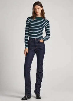 Mulher Pepe Jeans Malhas E Cardigans>Camisola Canelada As Riscas