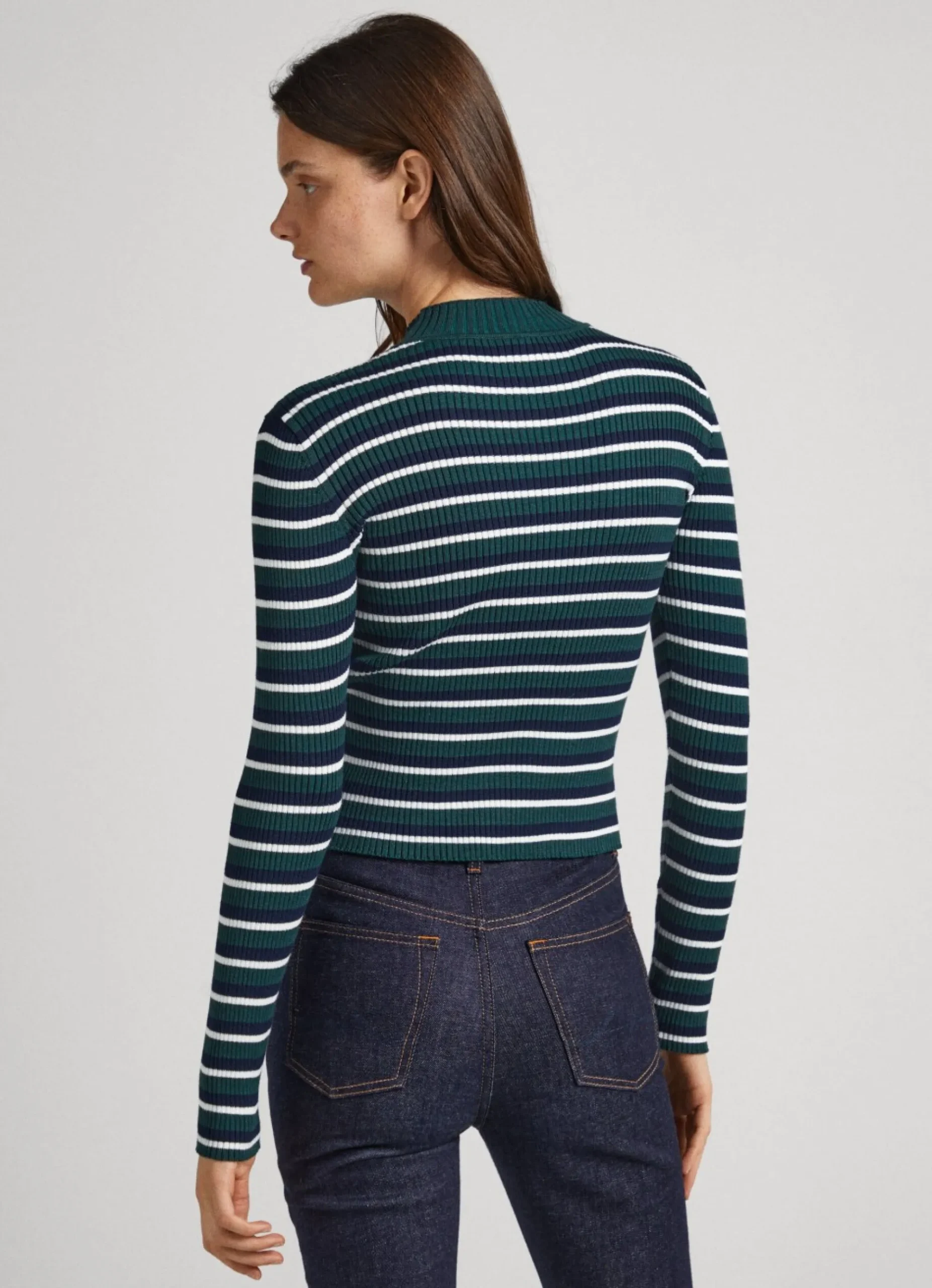 Mulher Pepe Jeans Malhas>Camisola Canelada As Riscas