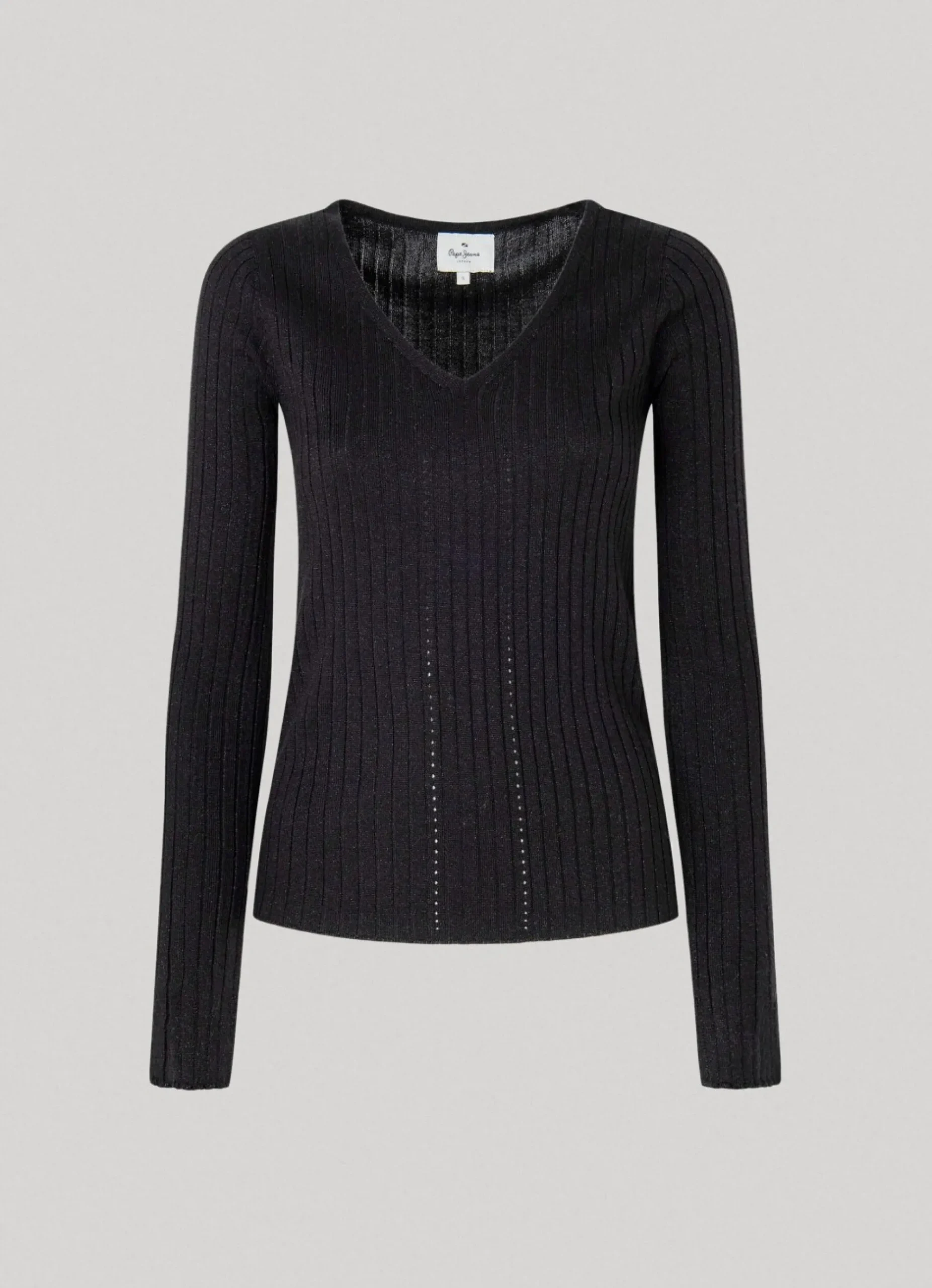 Mulher Pepe Jeans Malhas>Camisola Canelada Com Decote Em V