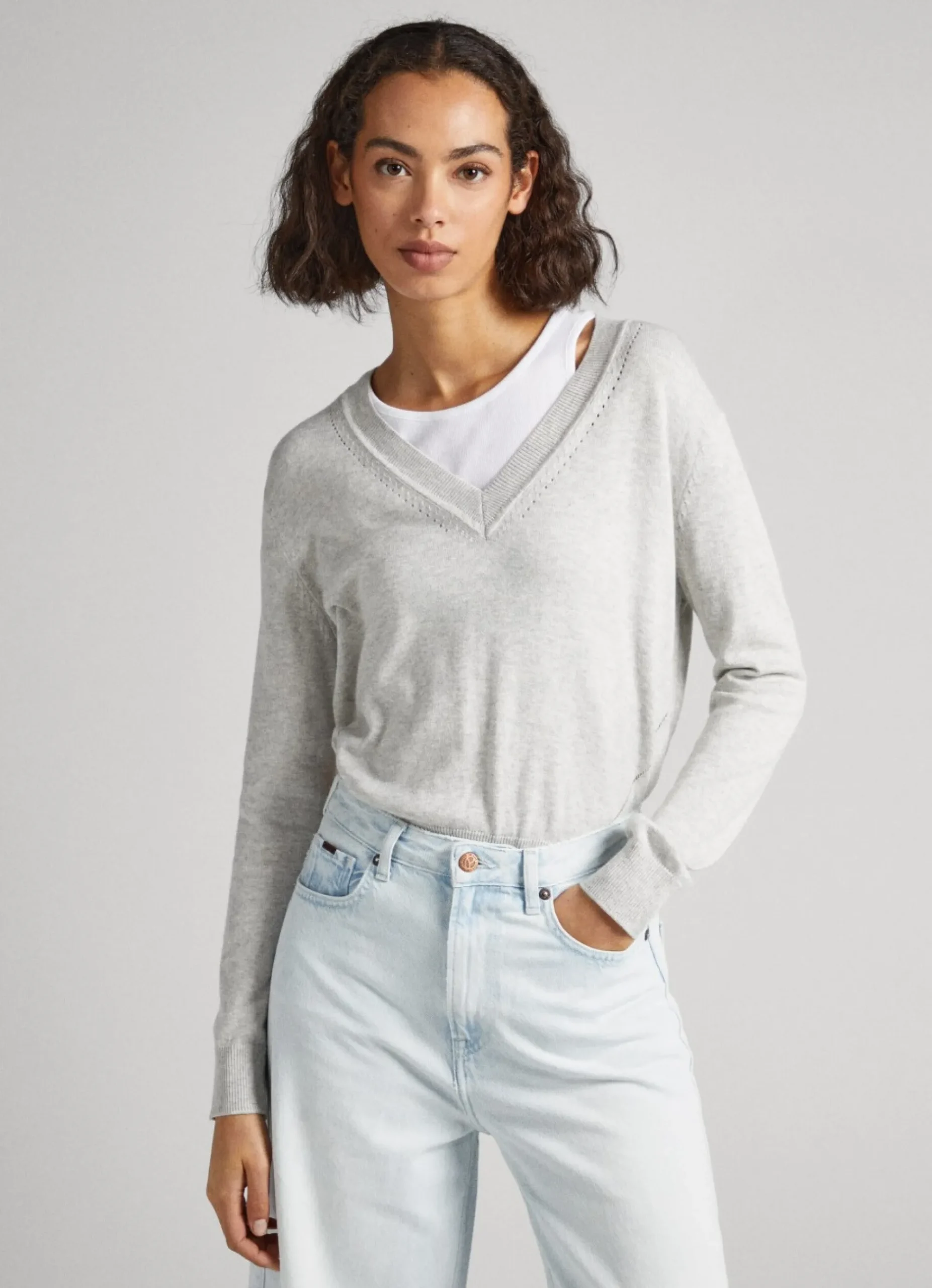 Mulher Pepe Jeans Malhas E Cardigans>Camisola Com Detalhes Abertos