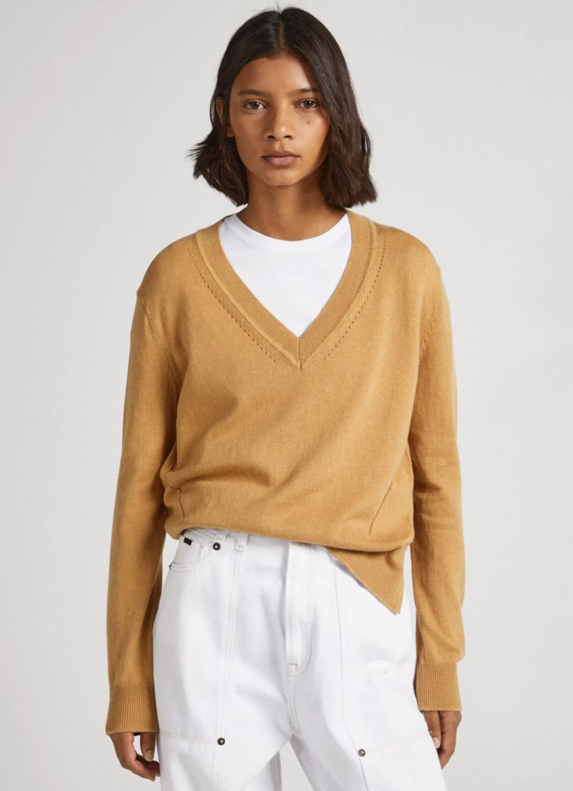 Mulher Pepe Jeans Malhas E Cardigans>Camisola Com Detalhes Abertos