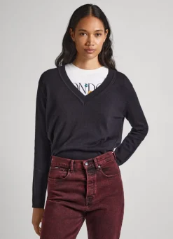 Mulher Pepe Jeans Malhas>Camisola Com Detalhes Abertos