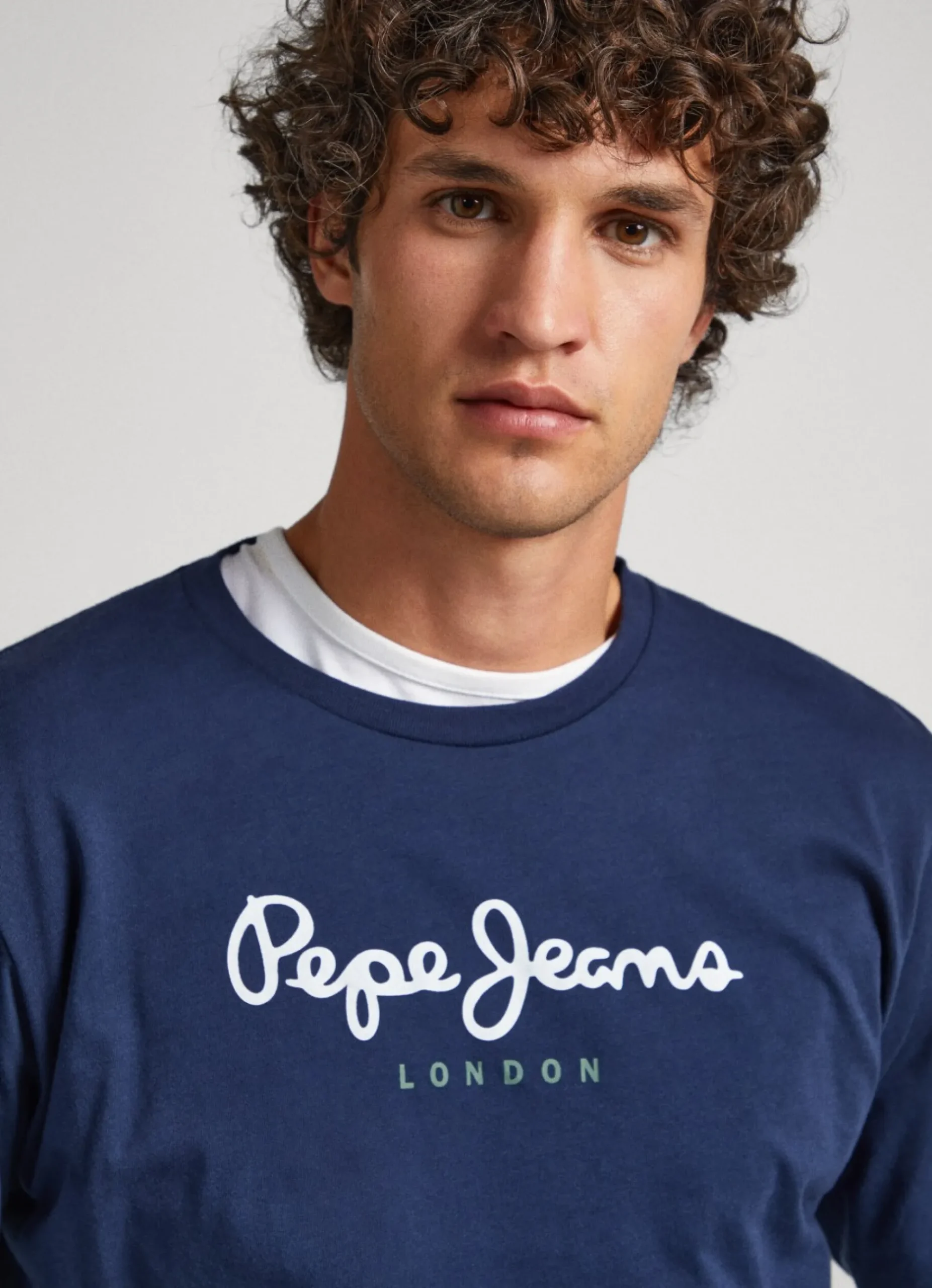 Homem Pepe Jeans T-Shirts>Camisola De Algodao Logo Estampado