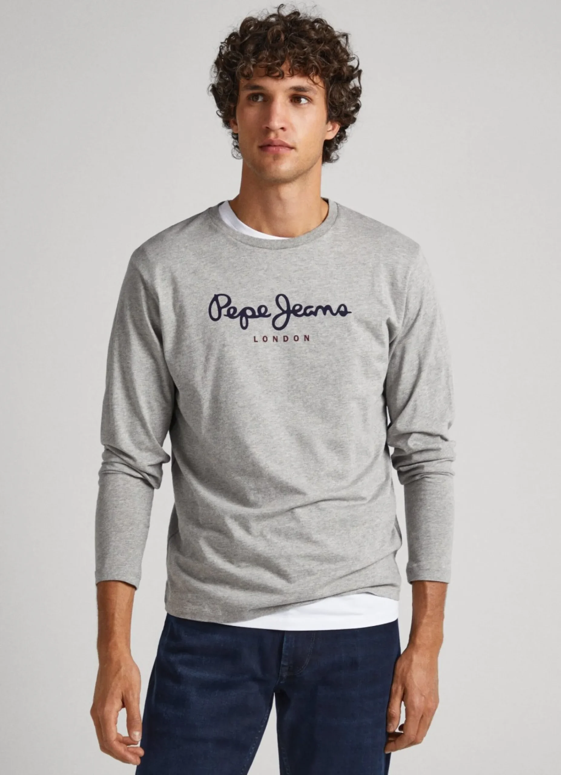 Homem Pepe Jeans T-Shirts>Camisola De Algodao Logo Estampado