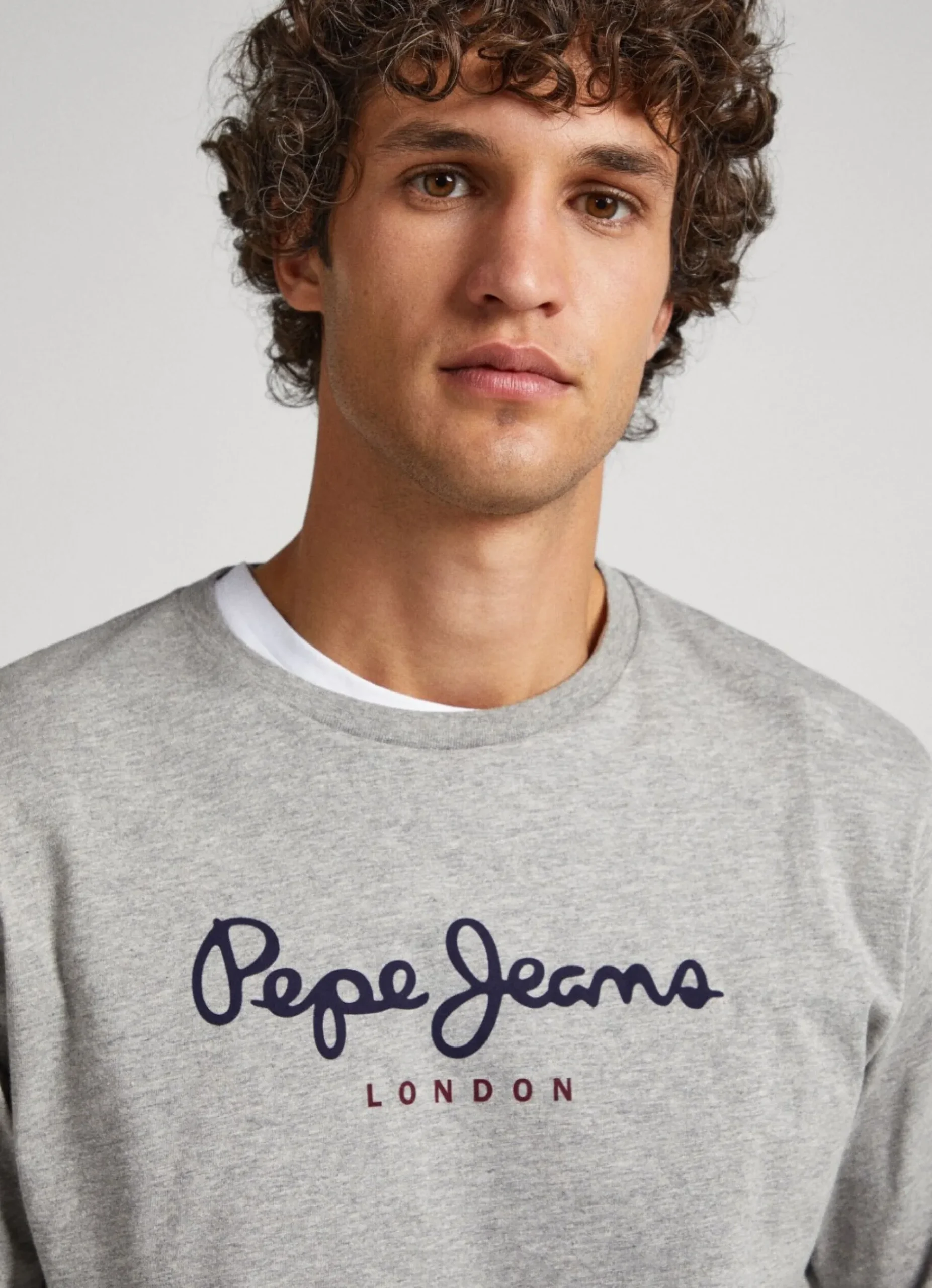 Homem Pepe Jeans T-Shirts>Camisola De Algodao Logo Estampado