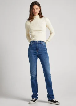 Mulher Pepe Jeans Malhas E Cardigans>Camisola De Gola Alta Canelada
