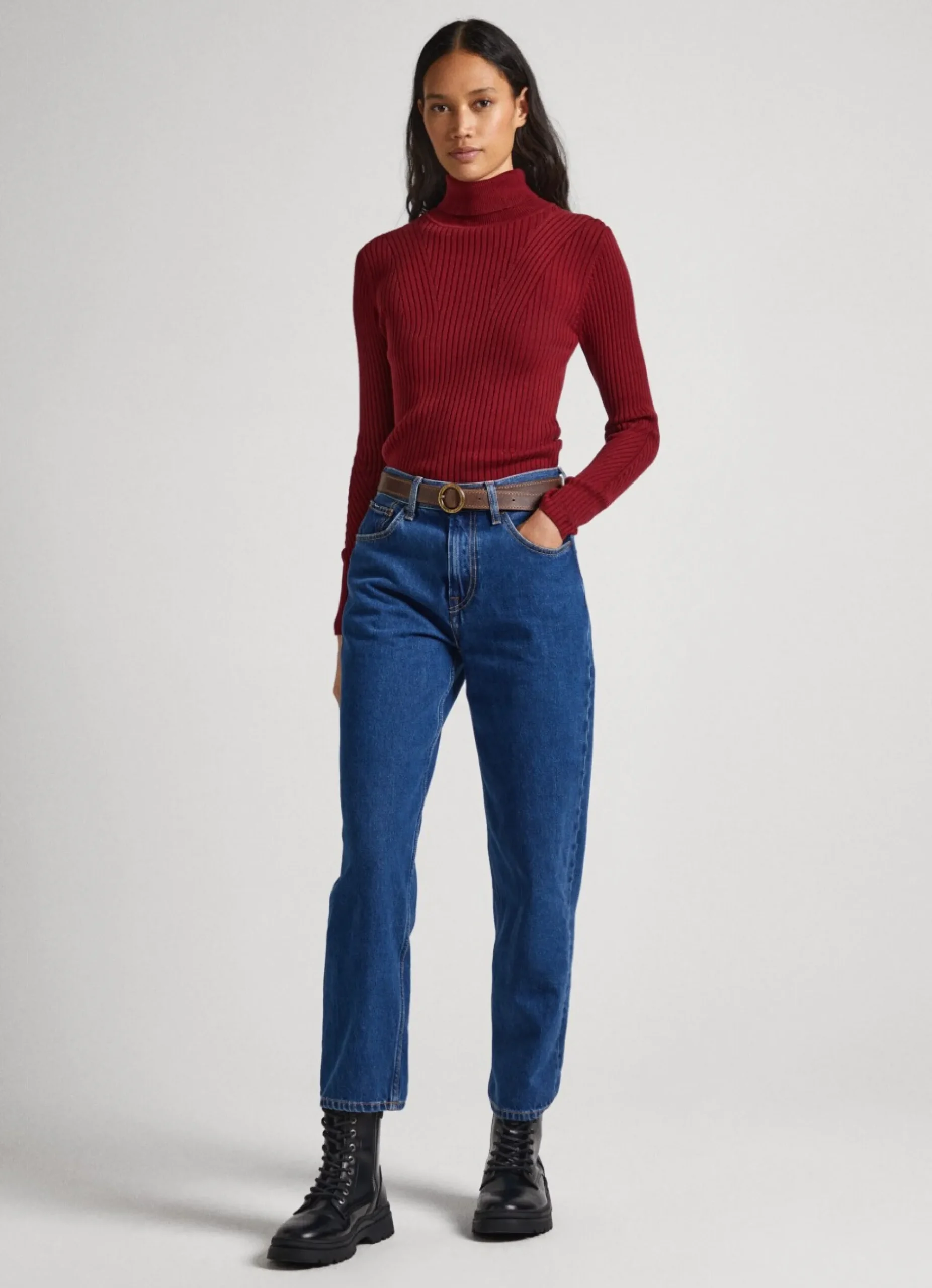 Mulher Pepe Jeans Malhas E Cardigans>Camisola De Gola Alta Canelada