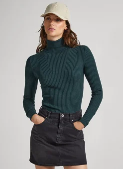 Mulher Pepe Jeans Malhas E Cardigans>Camisola De Gola Alta Canelada