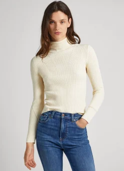 Mulher Pepe Jeans Malhas>Camisola De Gola Alta Canelada