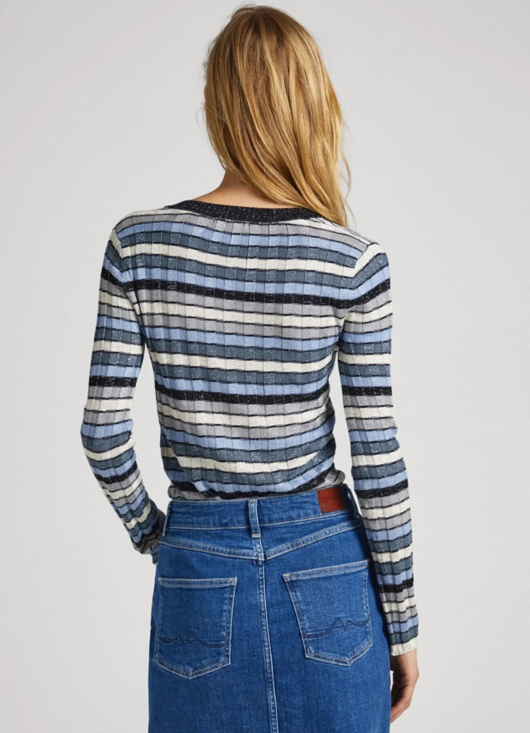 Mulher Pepe Jeans Malhas>Camisola Decote Em V As Riscas