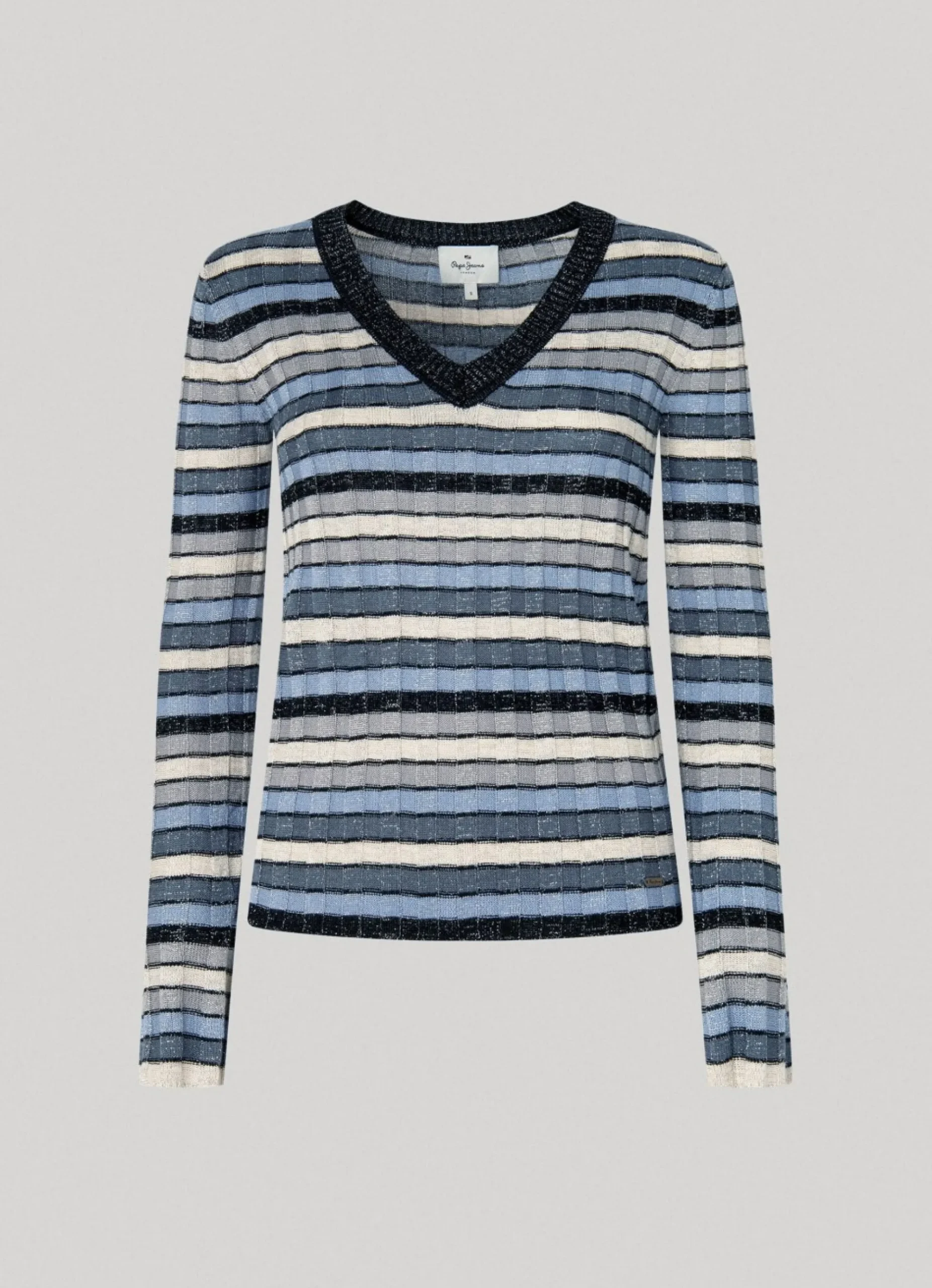 Mulher Pepe Jeans Malhas>Camisola Decote Em V As Riscas