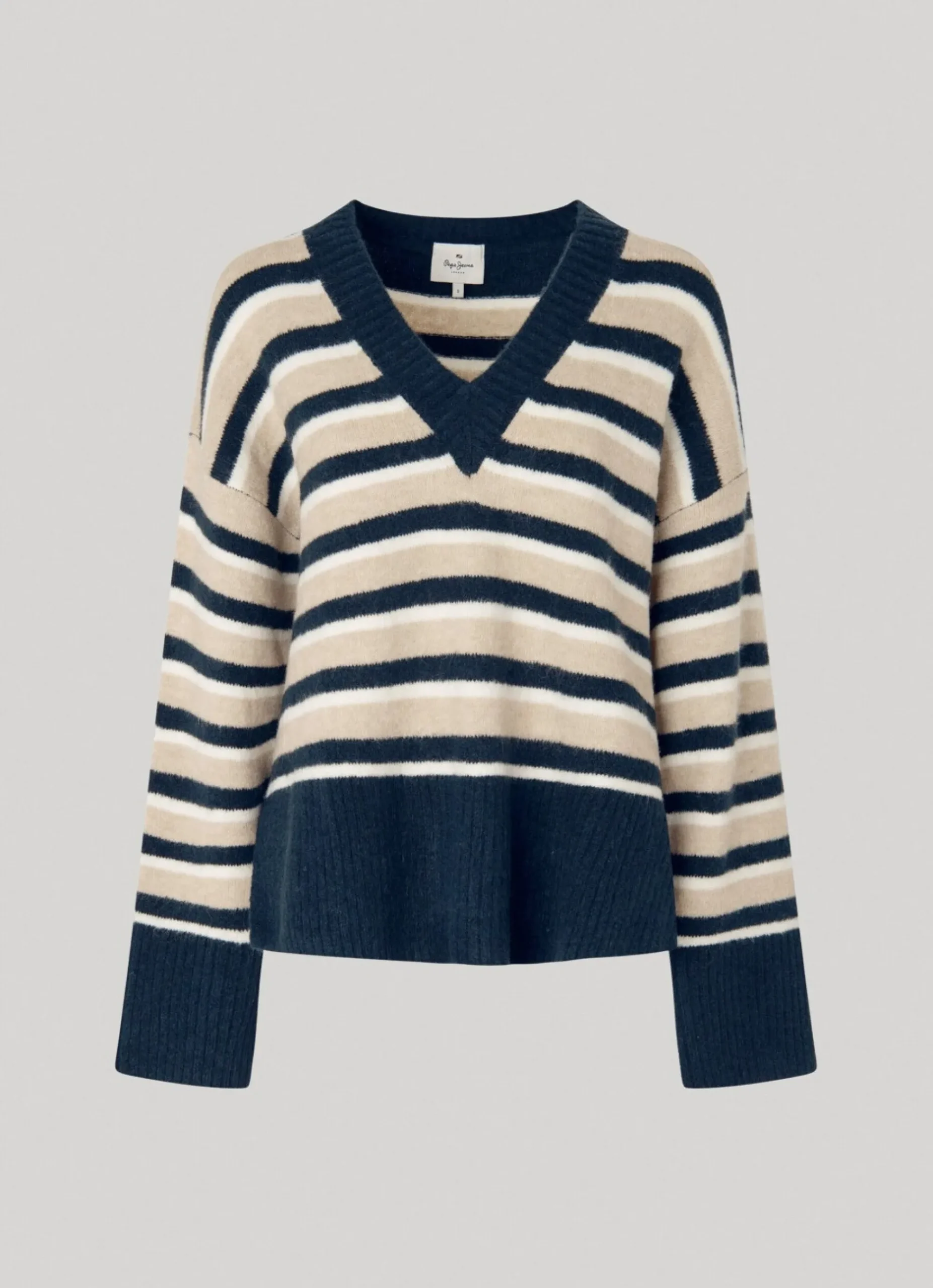 Mulher Pepe Jeans Malhas>Camisola Decote Em V As Riscas