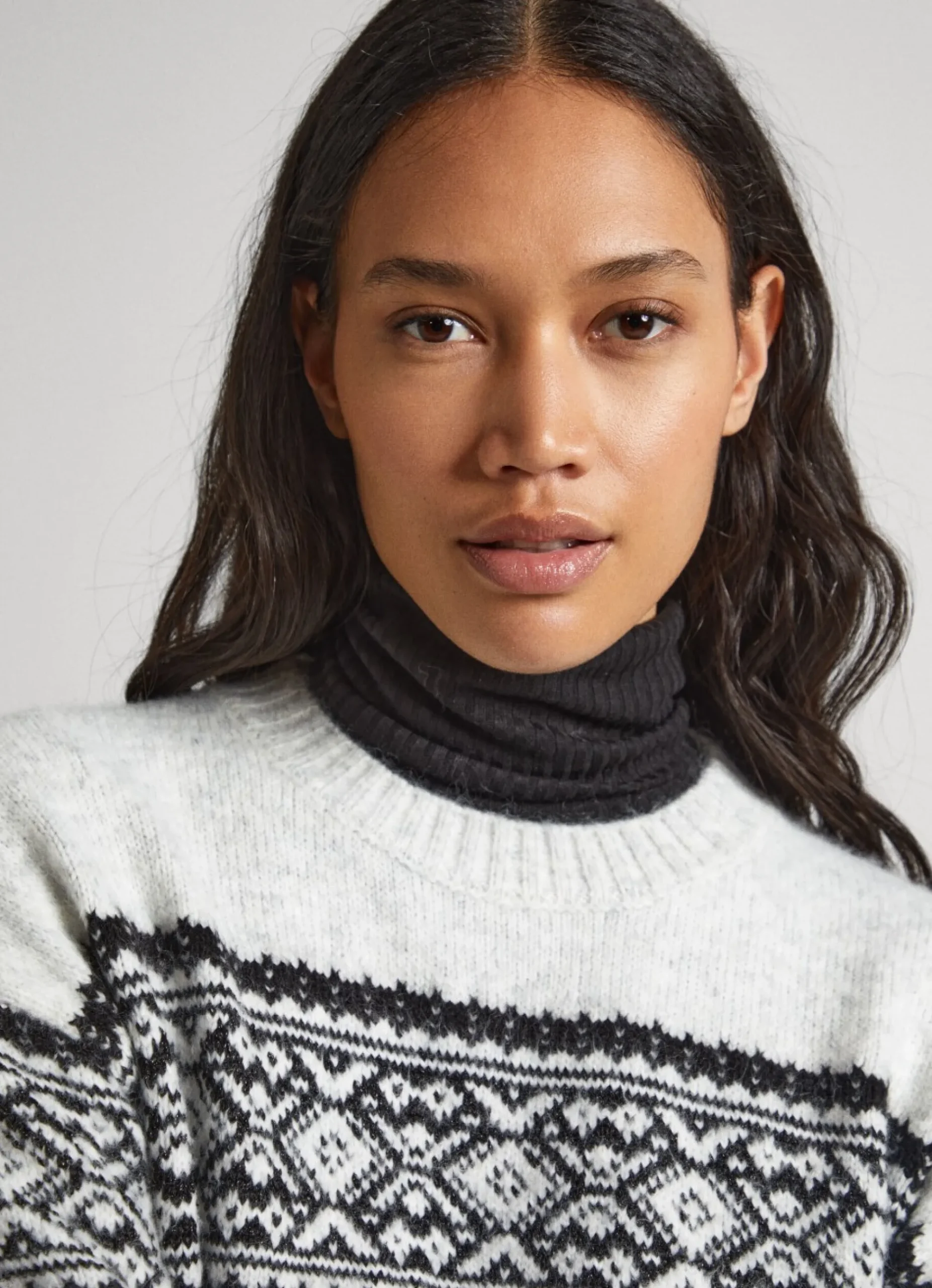 Mulher Pepe Jeans Malhas E Cardigans>Camisola Jacquard De Gola Redonda