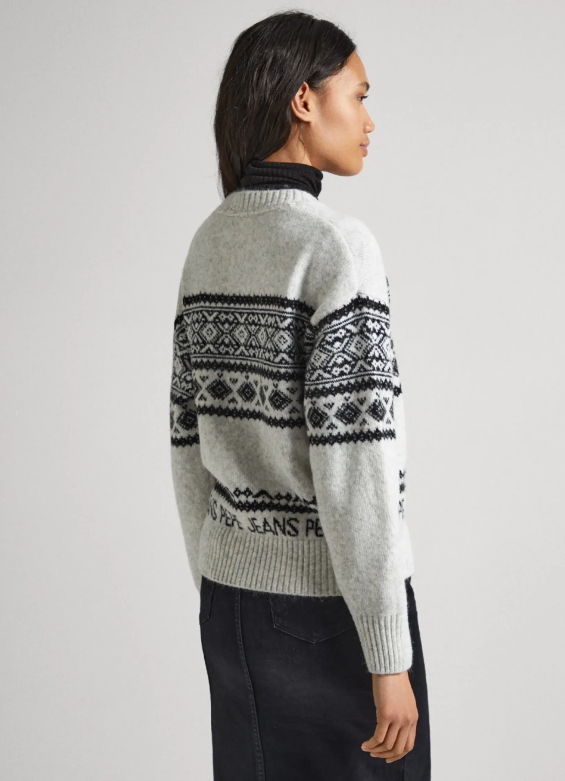 Mulher Pepe Jeans Malhas E Cardigans>Camisola Jacquard De Gola Redonda