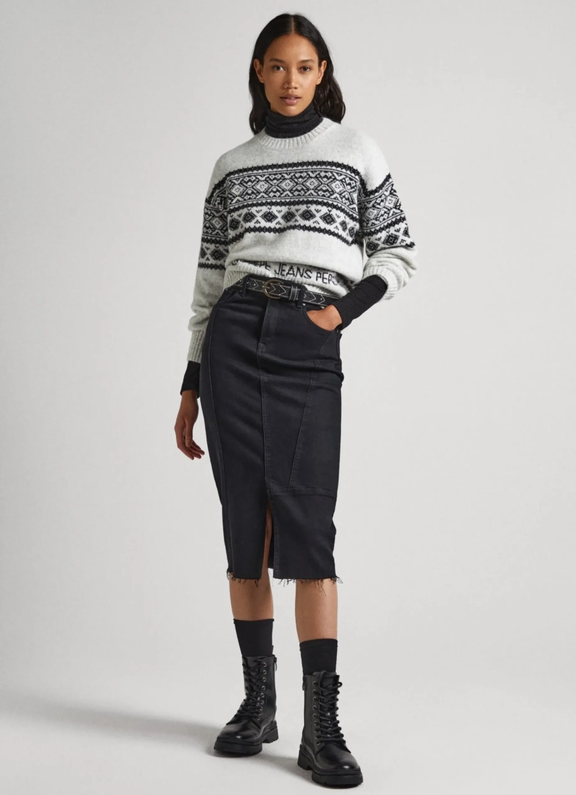 Mulher Pepe Jeans Malhas>Camisola Jacquard De Gola Redonda