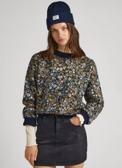 Mulher Pepe Jeans Malhas E Cardigans>Camisola Jacquard Floral