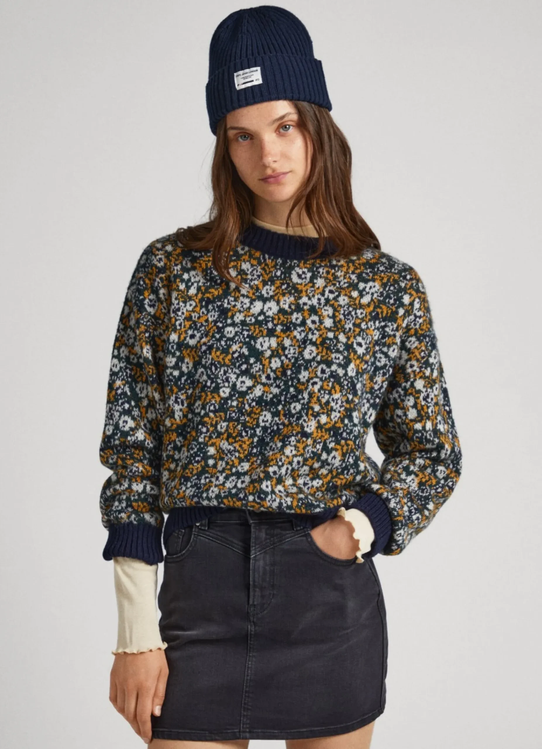 Mulher Pepe Jeans Malhas>Camisola Jacquard Floral