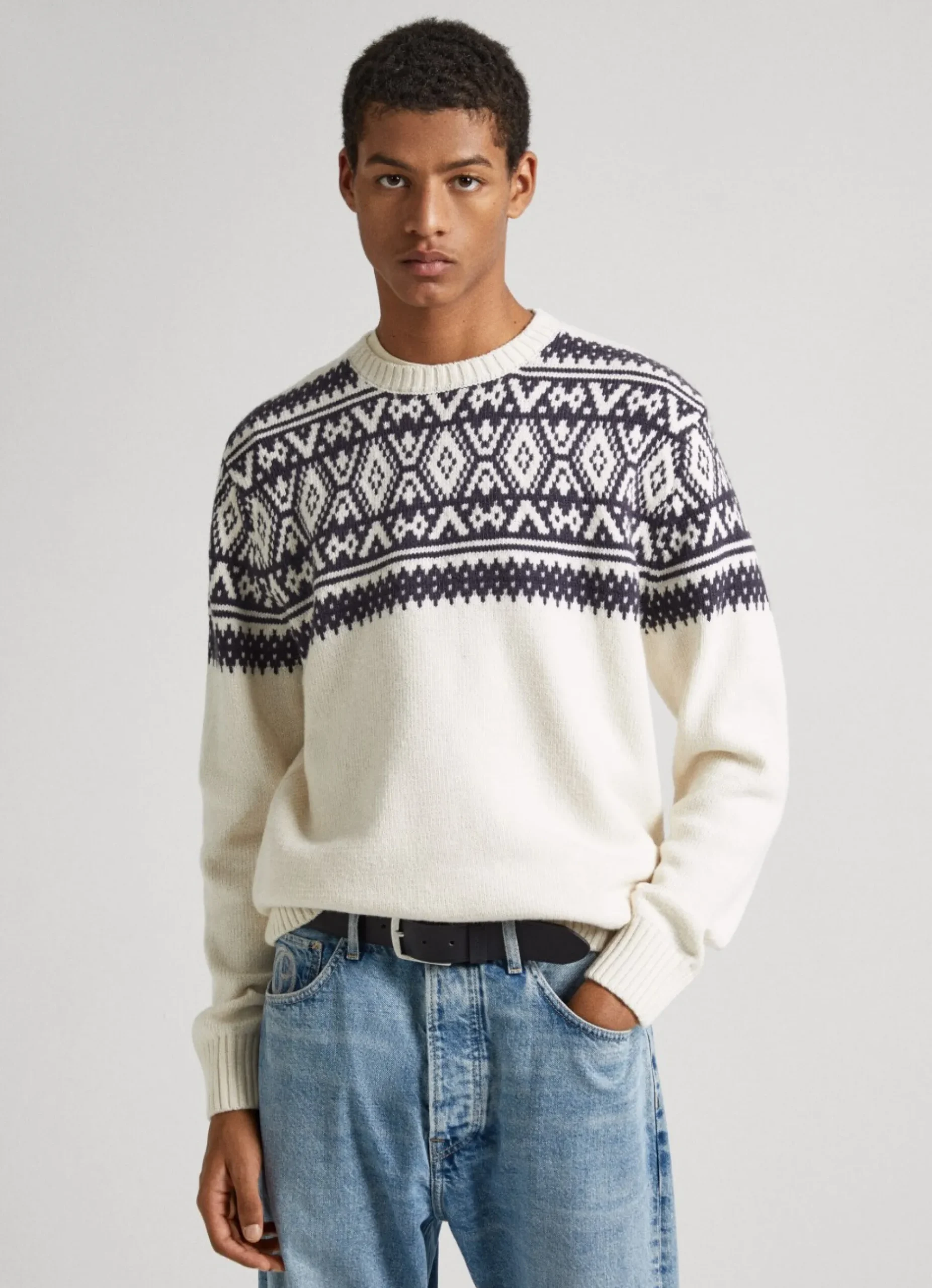 Homem Pepe Jeans Malhas>Camisola Jacquard Gola Redonda