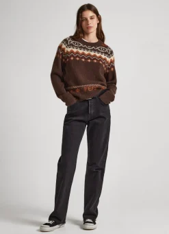 Mulher Pepe Jeans Malhas E Cardigans>Camisola Jacquard Gola Redonda