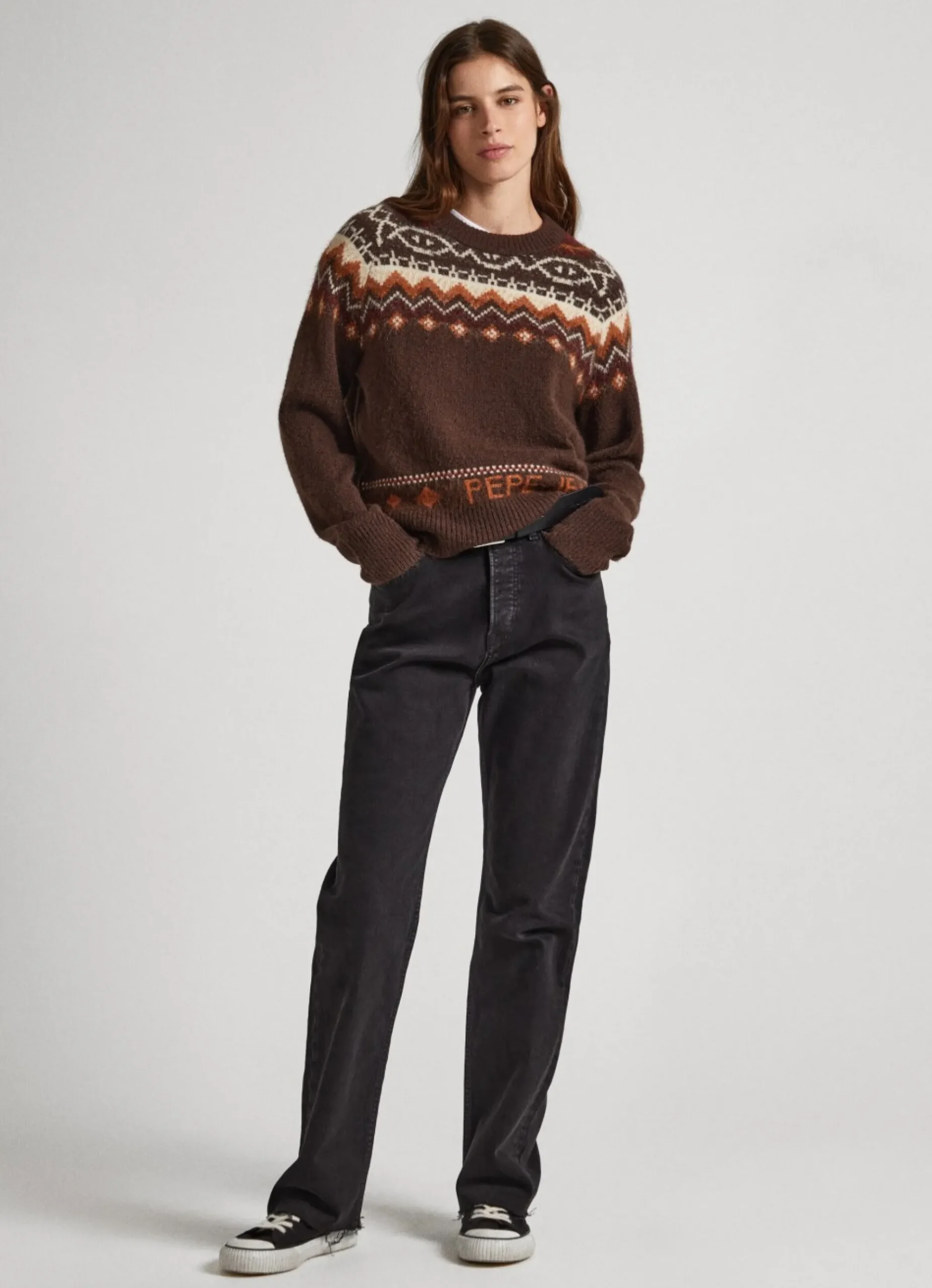 Mulher Pepe Jeans Malhas E Cardigans>Camisola Jacquard Gola Redonda