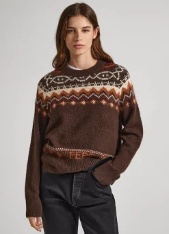 Mulher Pepe Jeans Malhas>Camisola Jacquard Gola Redonda