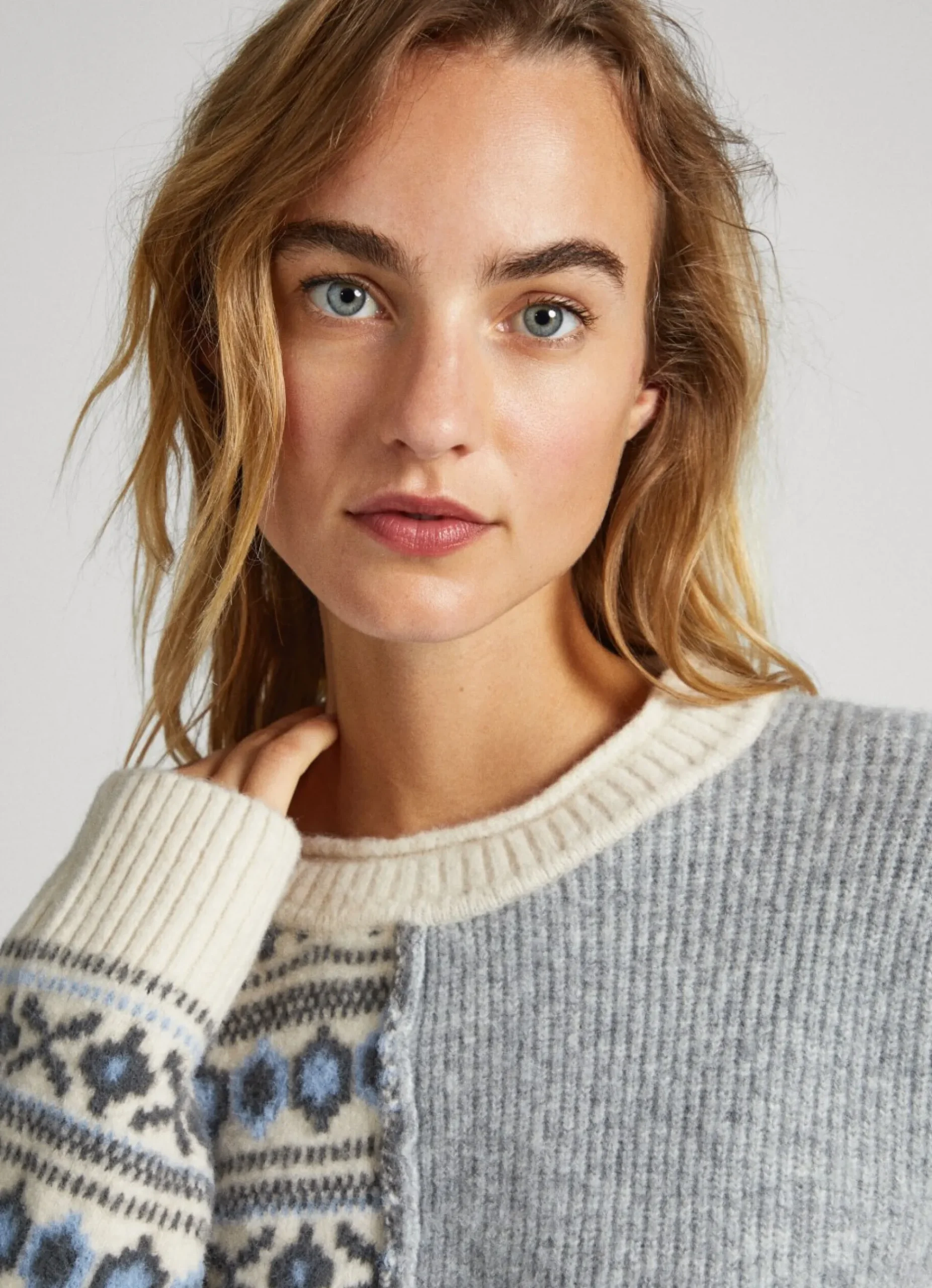 Mulher Pepe Jeans Malhas E Cardigans>Camisola Jacquard Patchwork
