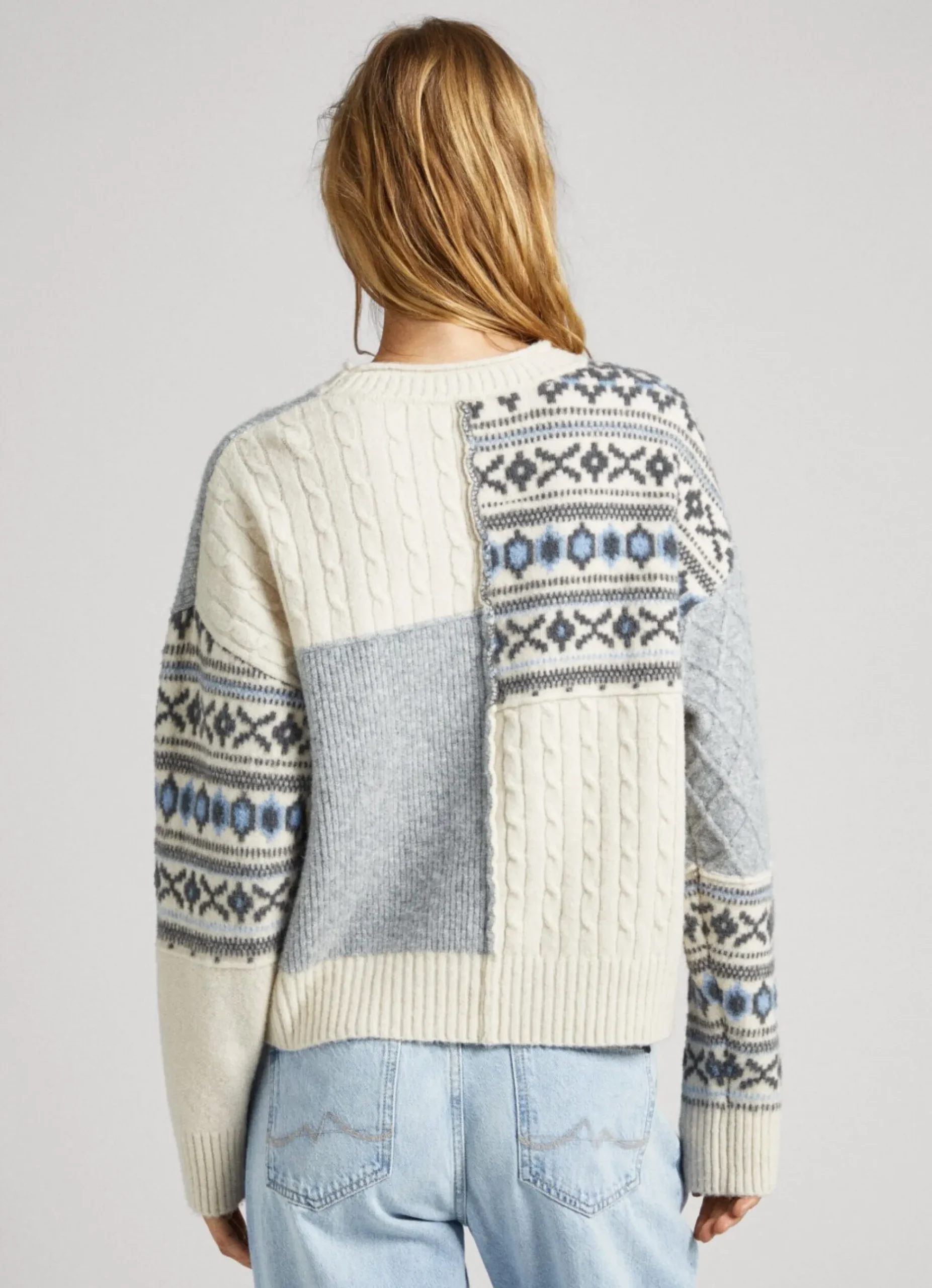Mulher Pepe Jeans Malhas>Camisola Jacquard Patchwork