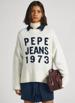 Mulher Pepe Jeans Malhas E Cardigans>Camisola Logo Estampado