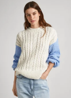 Mulher Pepe Jeans Malhas E Cardigans>Camisola Mangas Contrastantes