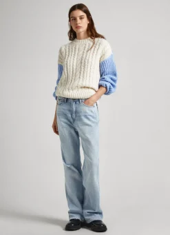 Mulher Pepe Jeans Malhas E Cardigans>Camisola Mangas Contrastantes