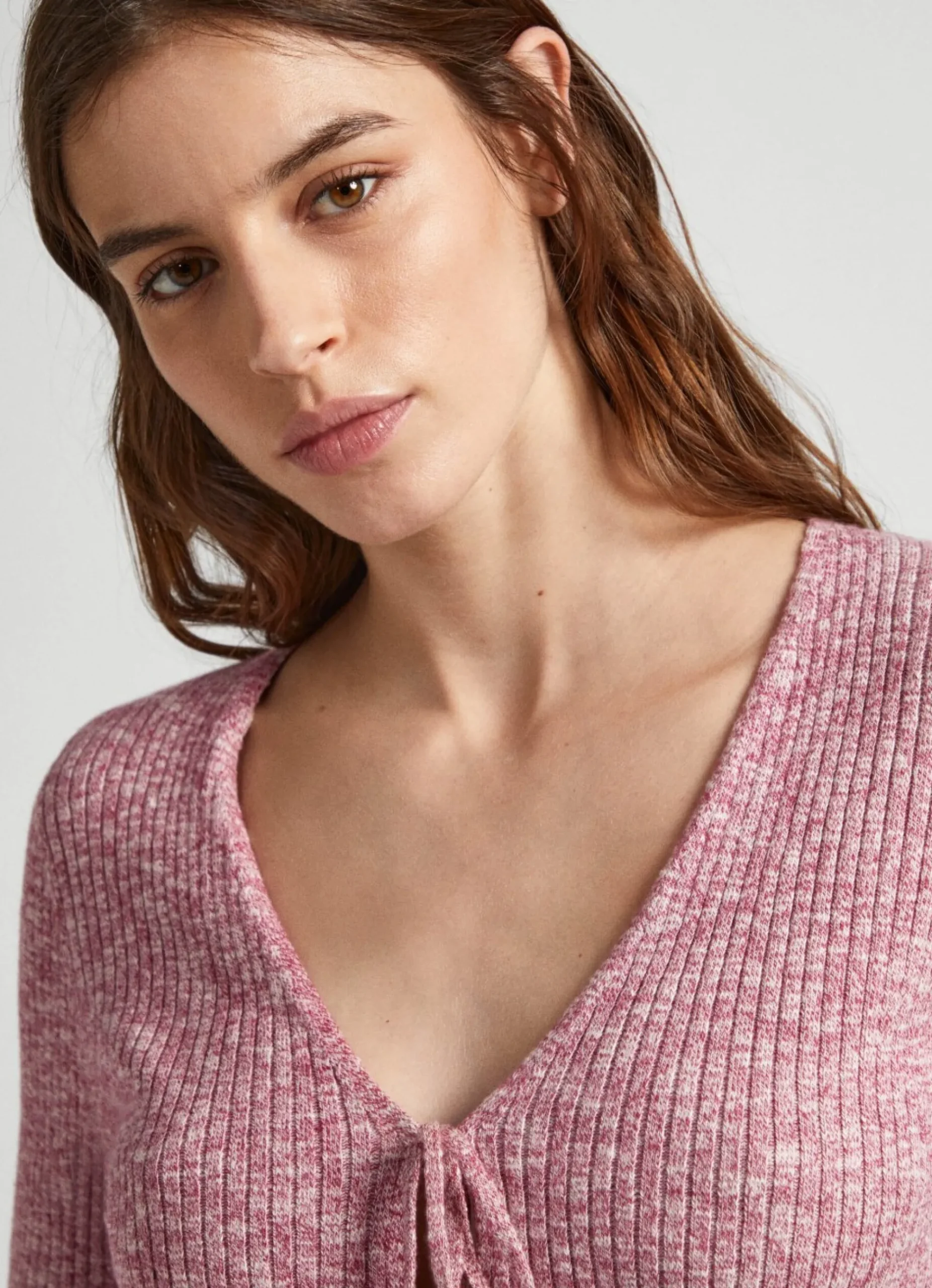 Mulher Pepe Jeans Malhas>Cardigan Algodao Melange Jaspeado