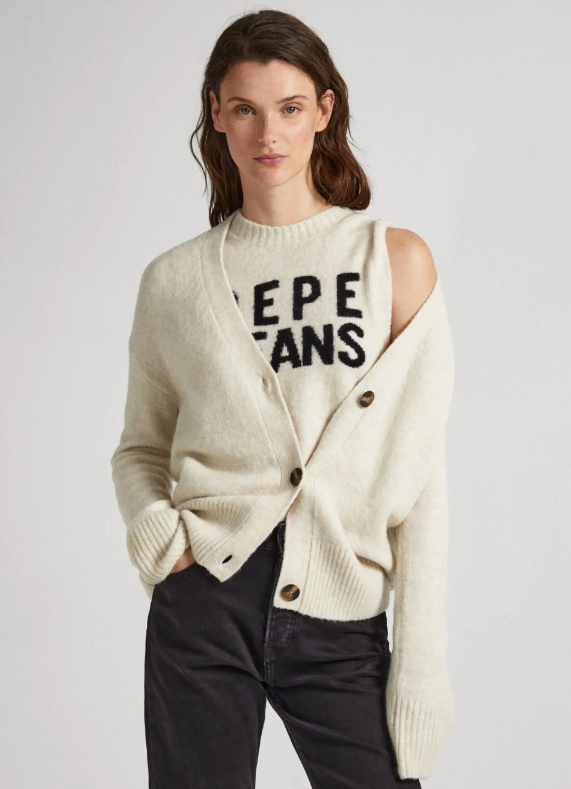 Mulher Pepe Jeans Malhas>Cardigan Com Botoes